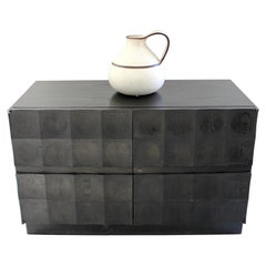DeCoene Freres Brustalist Stained Black Oak Credneza Sideboard Belgium c1970