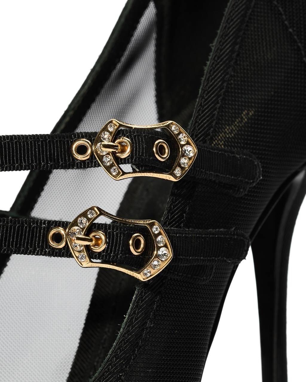 Dècolletè Dolce & Gabbana Mesh Buckle Pumps Neri For Sale 1