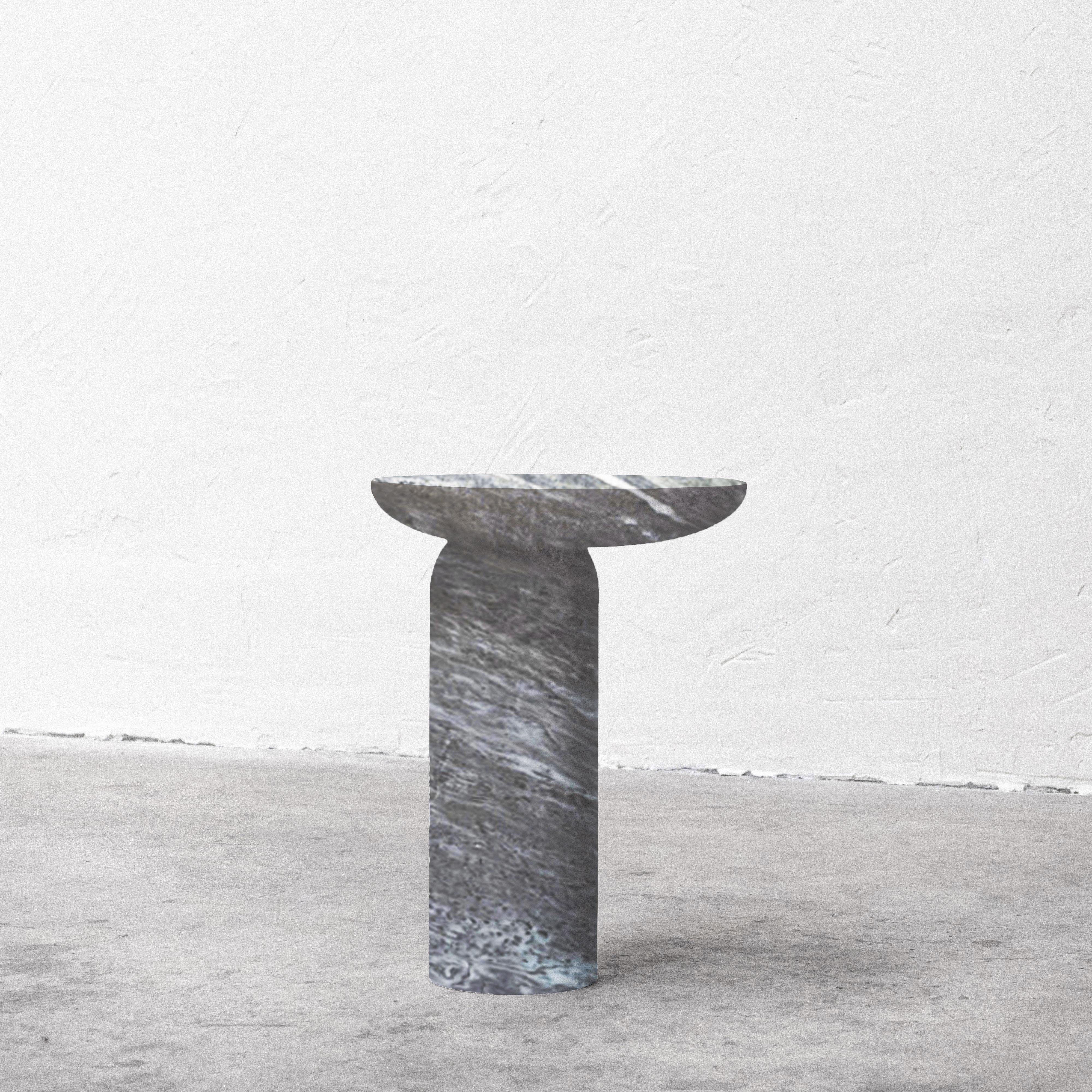 Decomplexe, Marble Side Table Sculpted by Frederic Saulou
Limited Edition
Materials: Ruivina Marble
Dimensions: H 50 x D 38 cm. 
 
