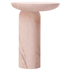 Decomplexe, Pink Marble Side Table Sculpted by Frederic Saulou