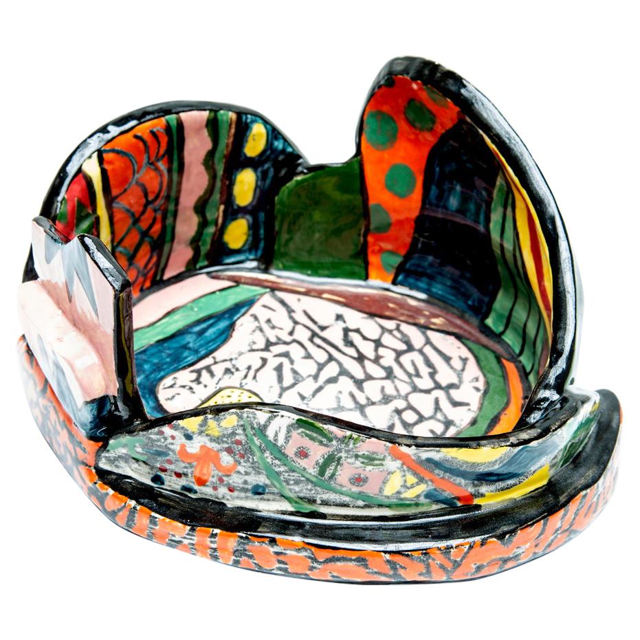 Deconstructed Jordan Bowl I Sculpture in Glazed Earthenware by Roberto Lugo