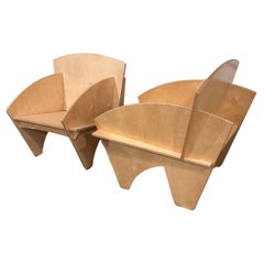 Deconstruction Modern Plywood Puzzle Piece Chairs