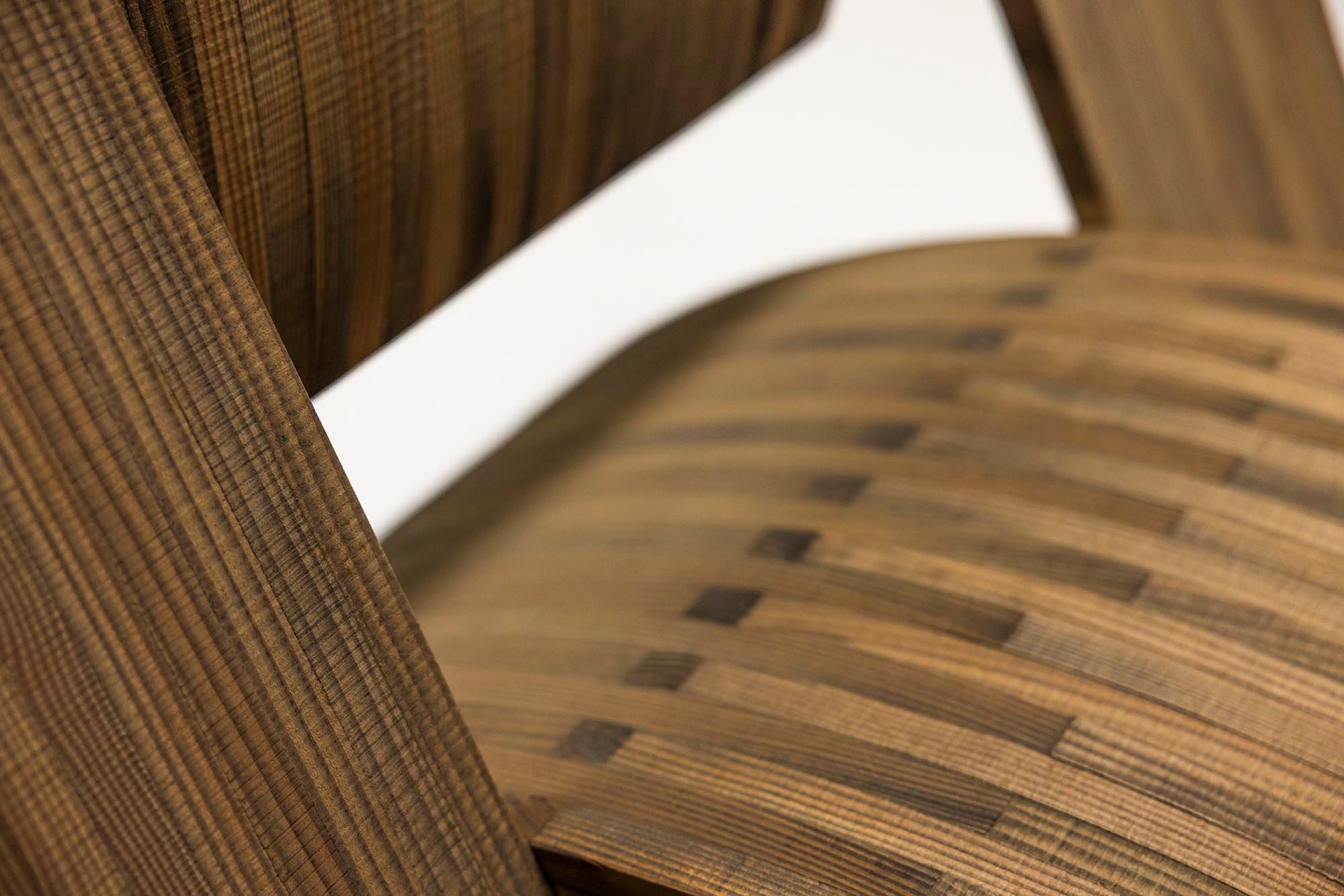 Silla cuadrada angular deconstructivista de madera, Países Bajos Años 80 en venta 2