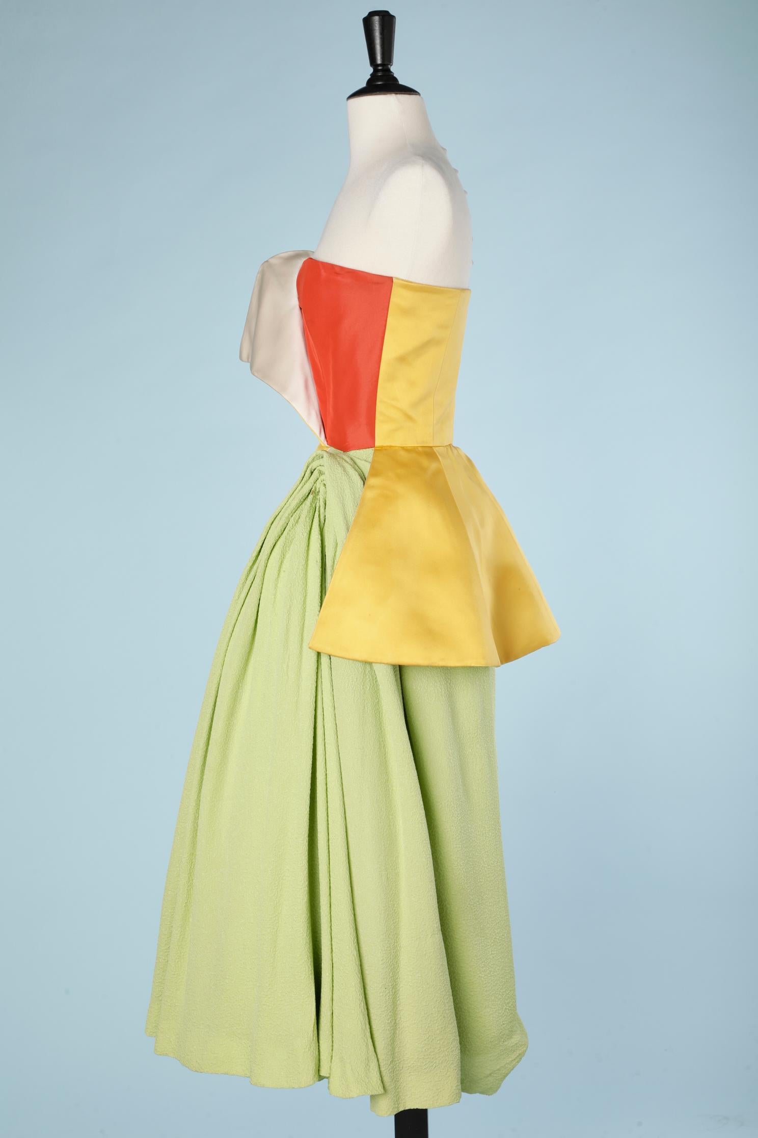 Women's Deconstructivist bustier evening dress  Lanvin Haute-Couture by Claude Montana 