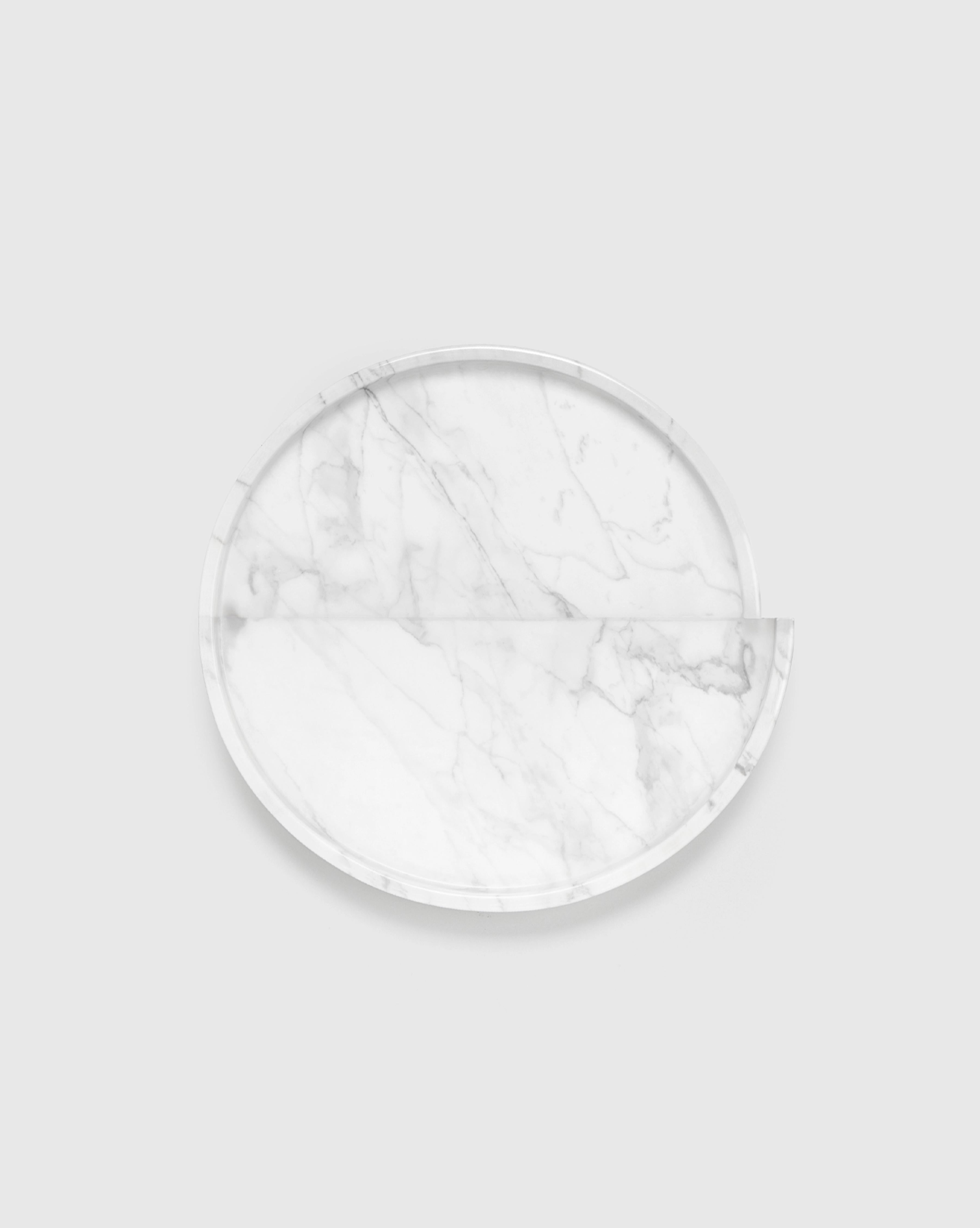 XXIe siècle et contemporain Plateau moderniste déconstruitiste de Sandro Lopez, marbre statuaire blanc italien en vente