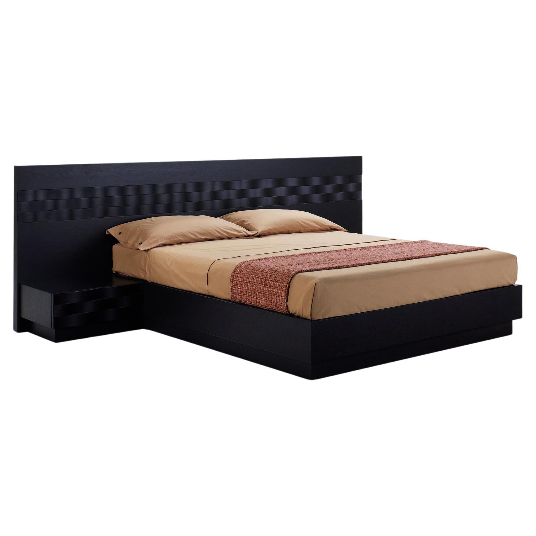 Decontemporary, Orsi, Albert Double Bed, Wengè Matt Finish For Sale