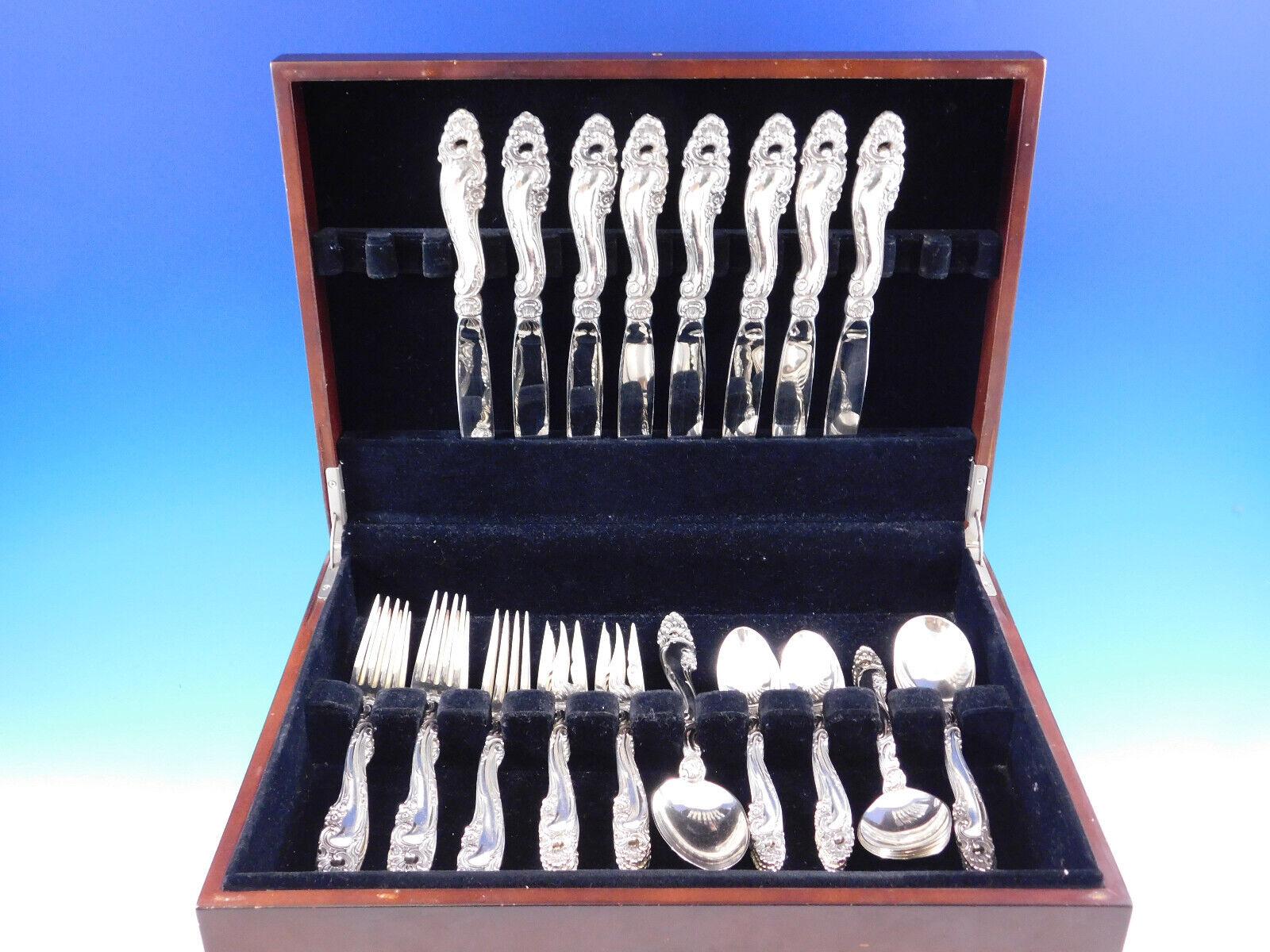 Decor by Gorham Sterling Silver Flatware Set for 8 Service 41 Pcs Dinner Size In Excellent Condition For Sale In Big Bend, WI