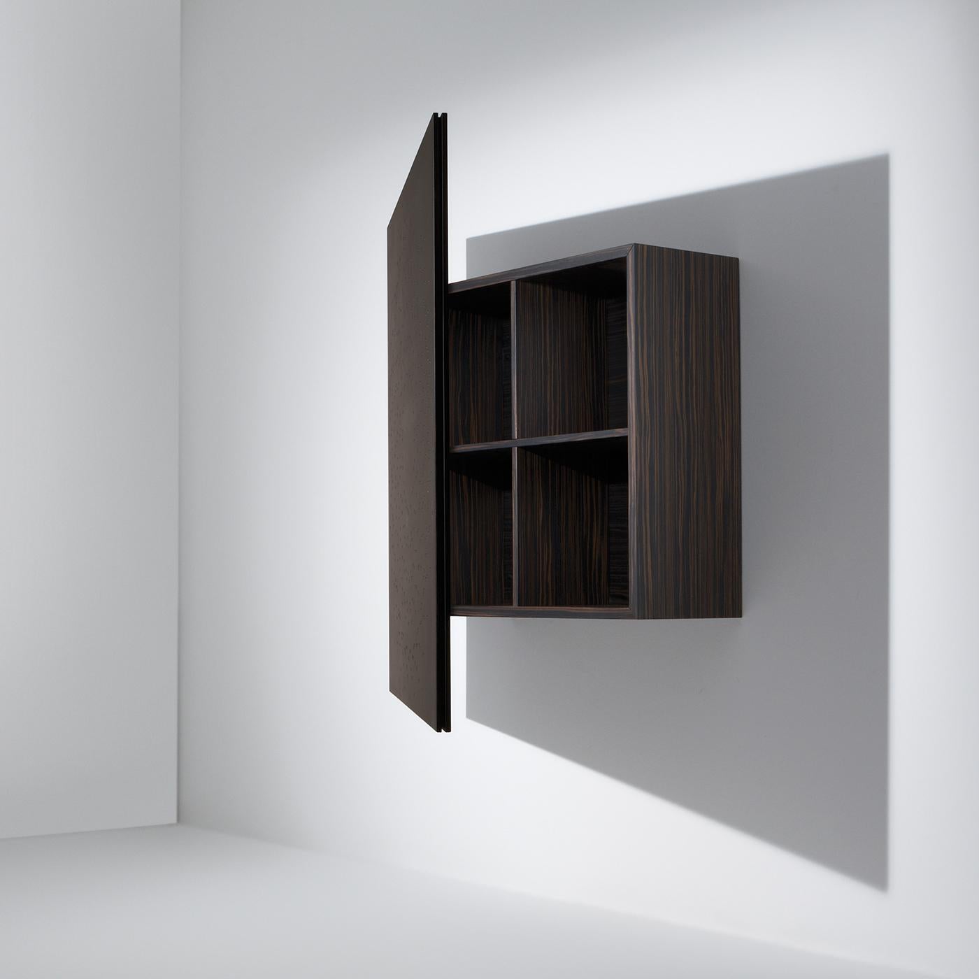 Modern Decor Square Wood Cabinet by Bartoli Design For Sale