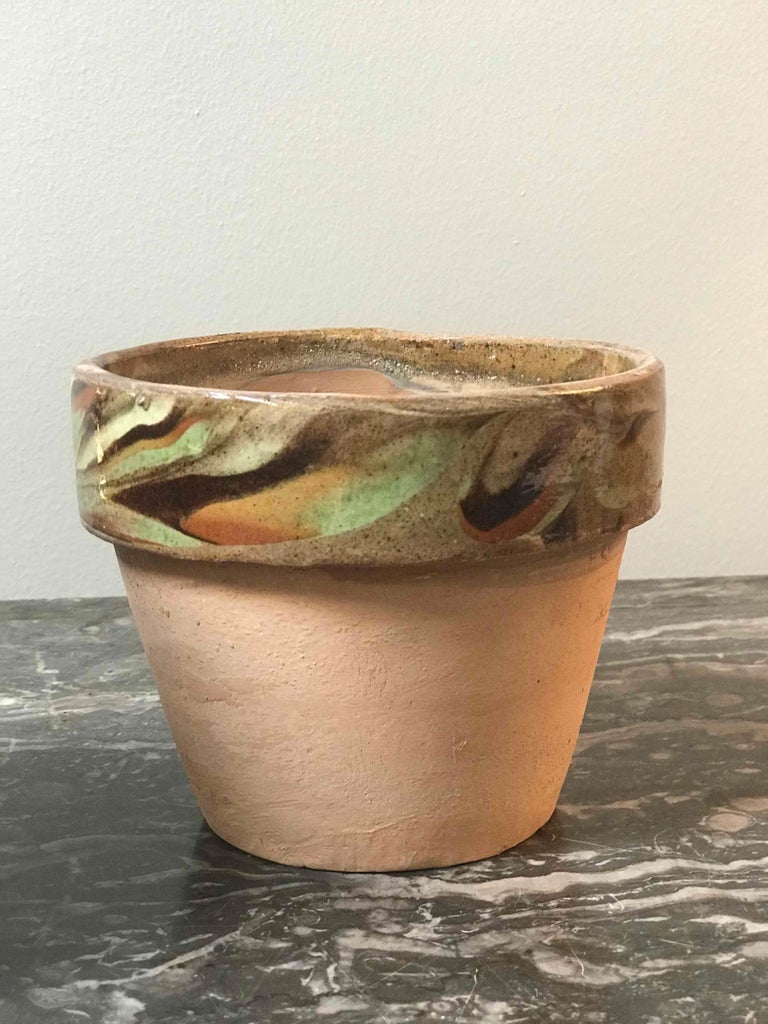 Decorated and Glazed Rim Pots from 1960s, England In Good Condition For Sale In Los Angeles, CA