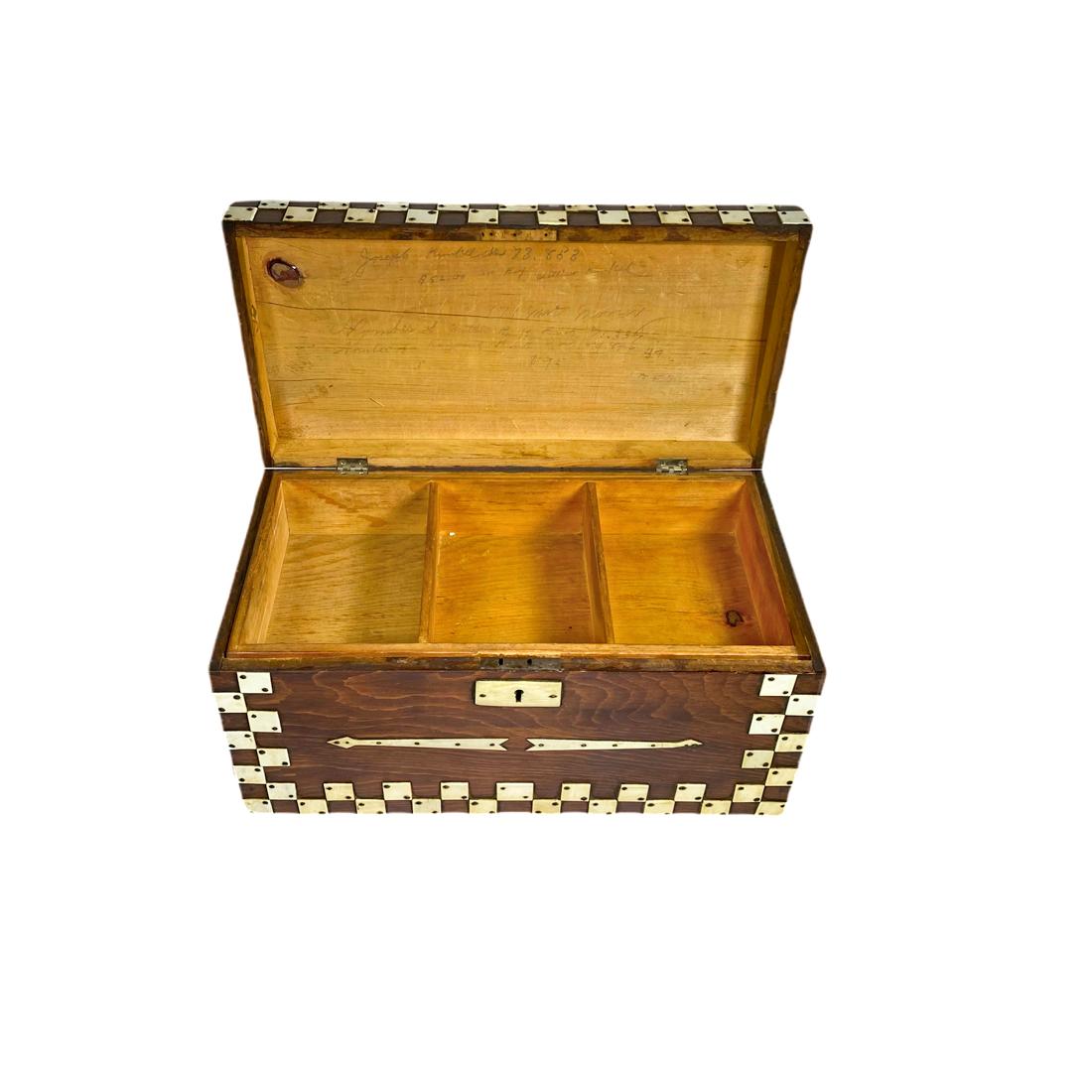 Stained Decorated Box with Overlays For Sale