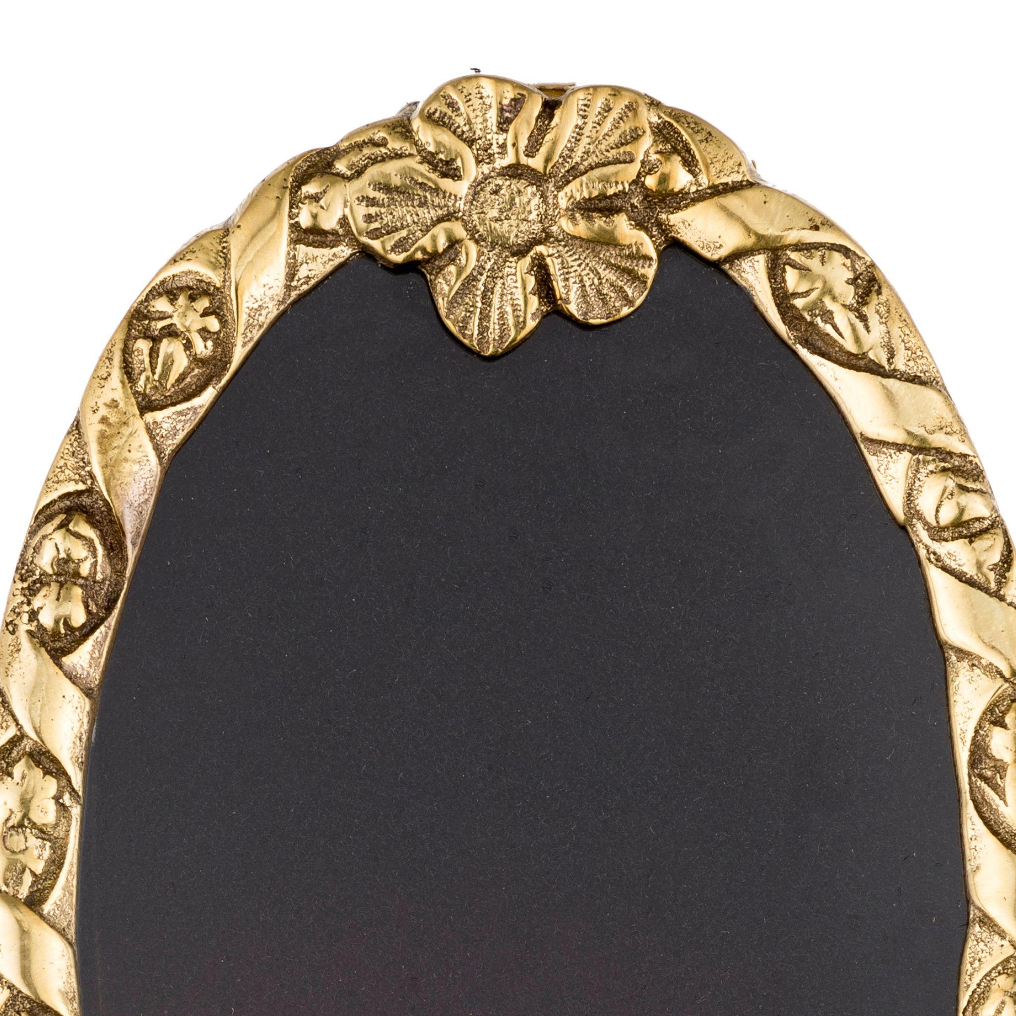 Ottone Cornice di Sissi in ottone con fiore in vendita