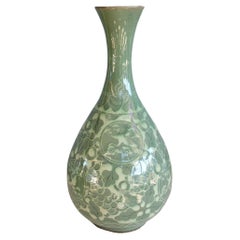 Dekorierte Celadon-Vase