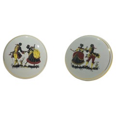 Tiradores o pomos de cerámica decorados para puertas o cajones Moderna de mediados de siglo Italia 70/80