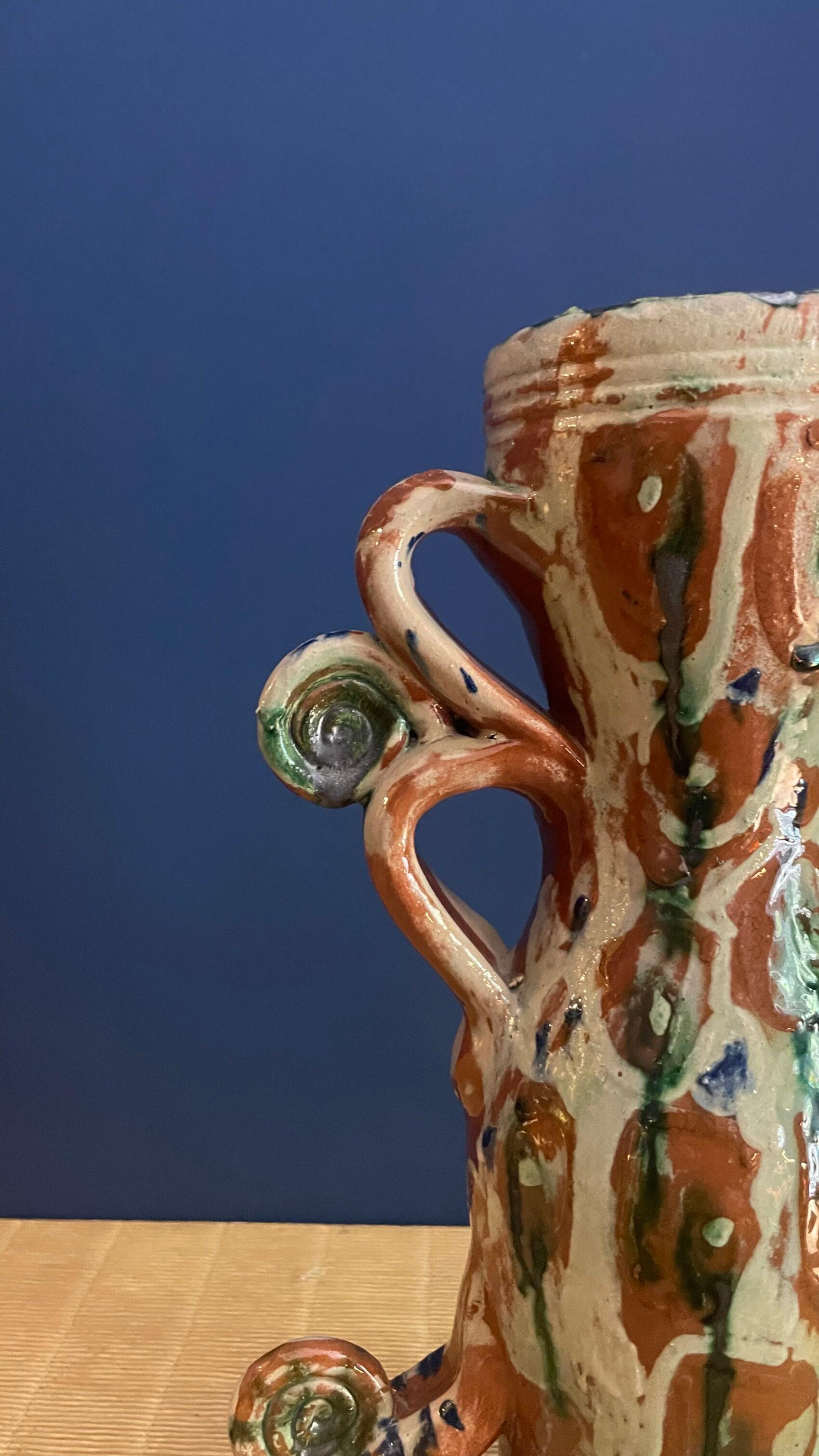 Vase décoré par l'artiste J.J.Almarza Bon état - En vente à MADRID, ES