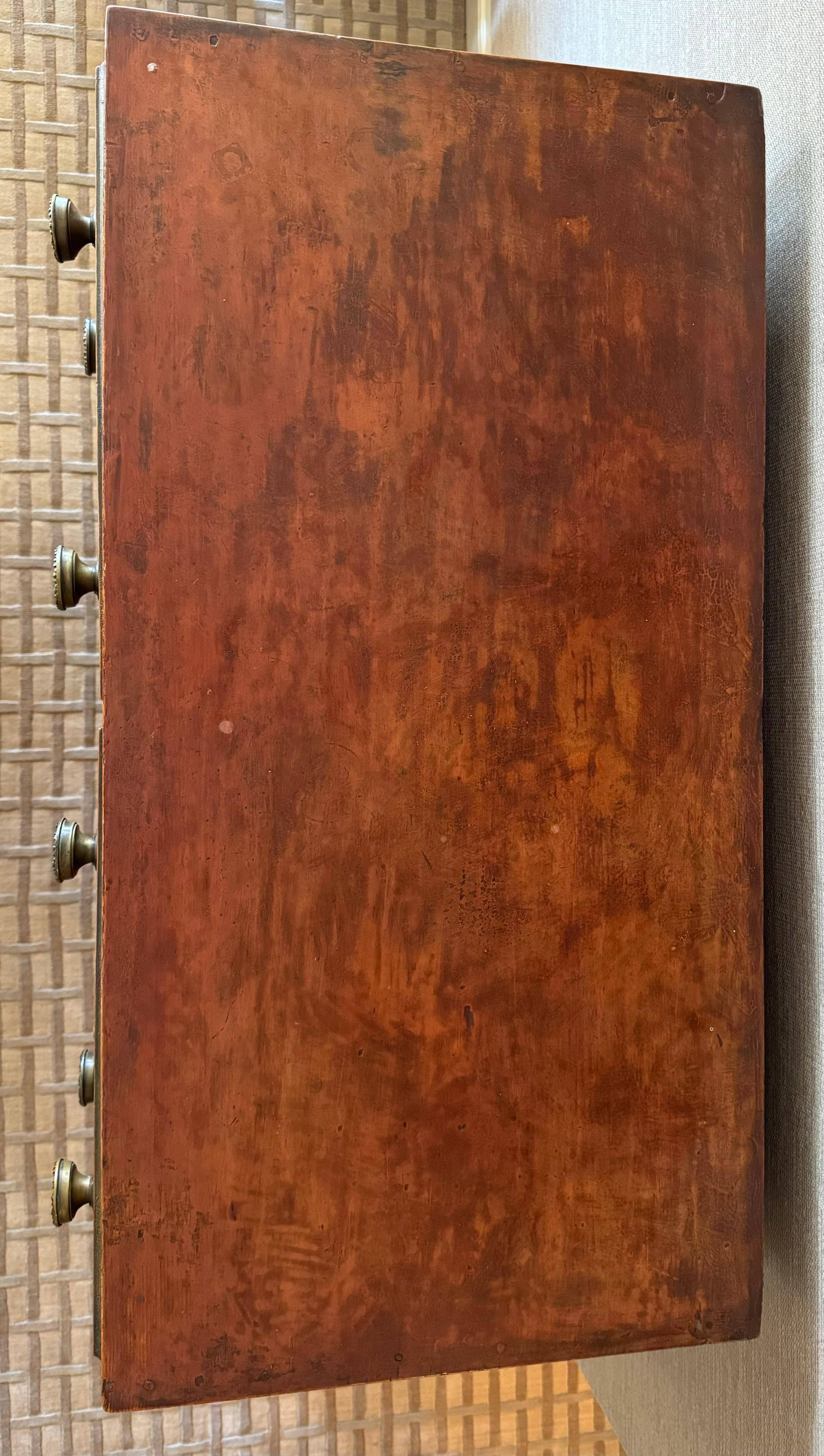 Antique Painted & Decorated Chest with Drawers In Good Condition For Sale In Lancaster, PA