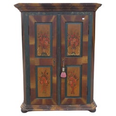 Antique Decorated Fir Cabinet with Various Secrets Inside