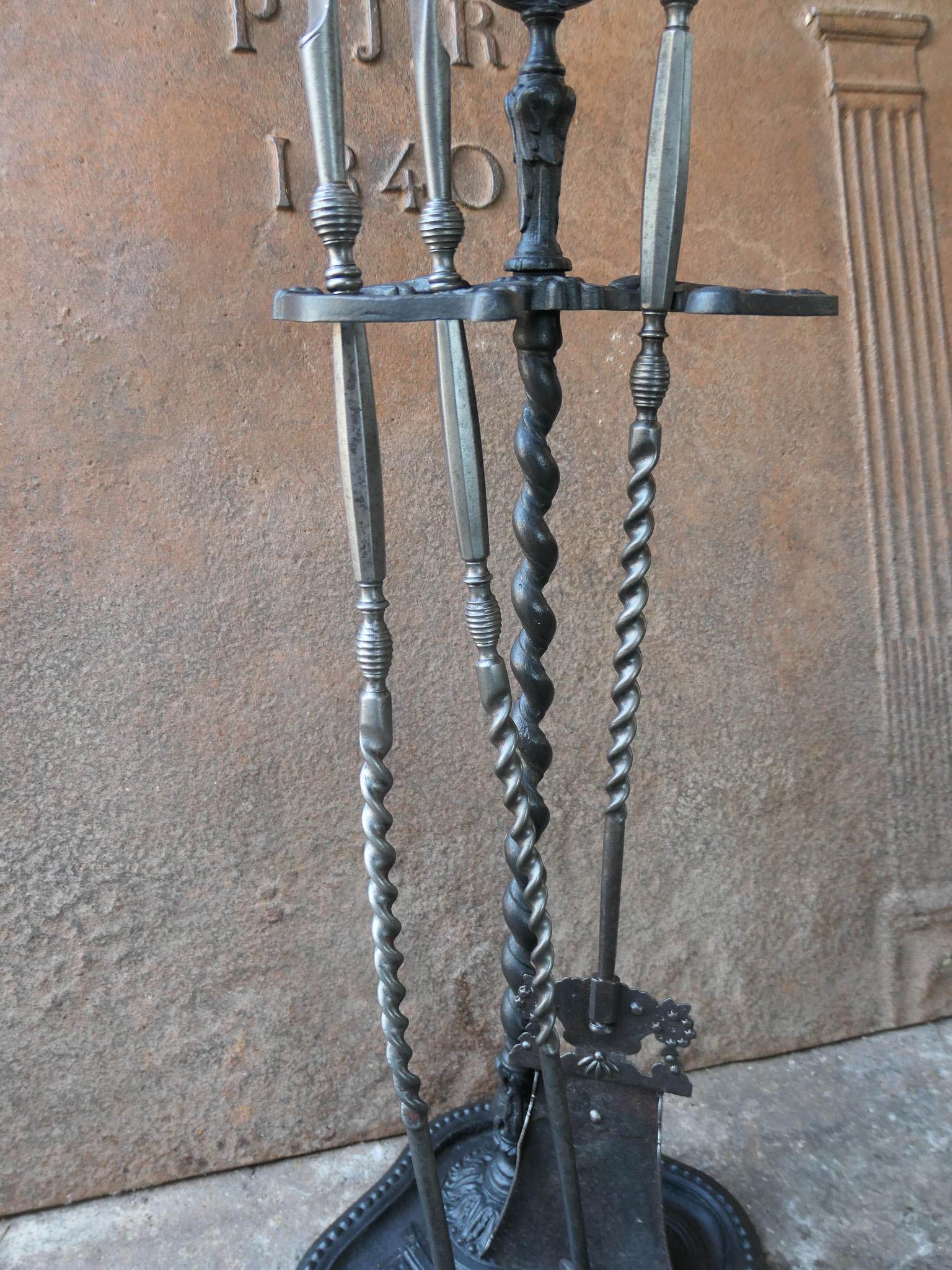 Decorated French Napoleon III Fireplace Tools, 19th Century For Sale 5