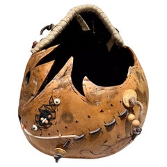 Decorated Hand-Crafted Gourd Vintage Art