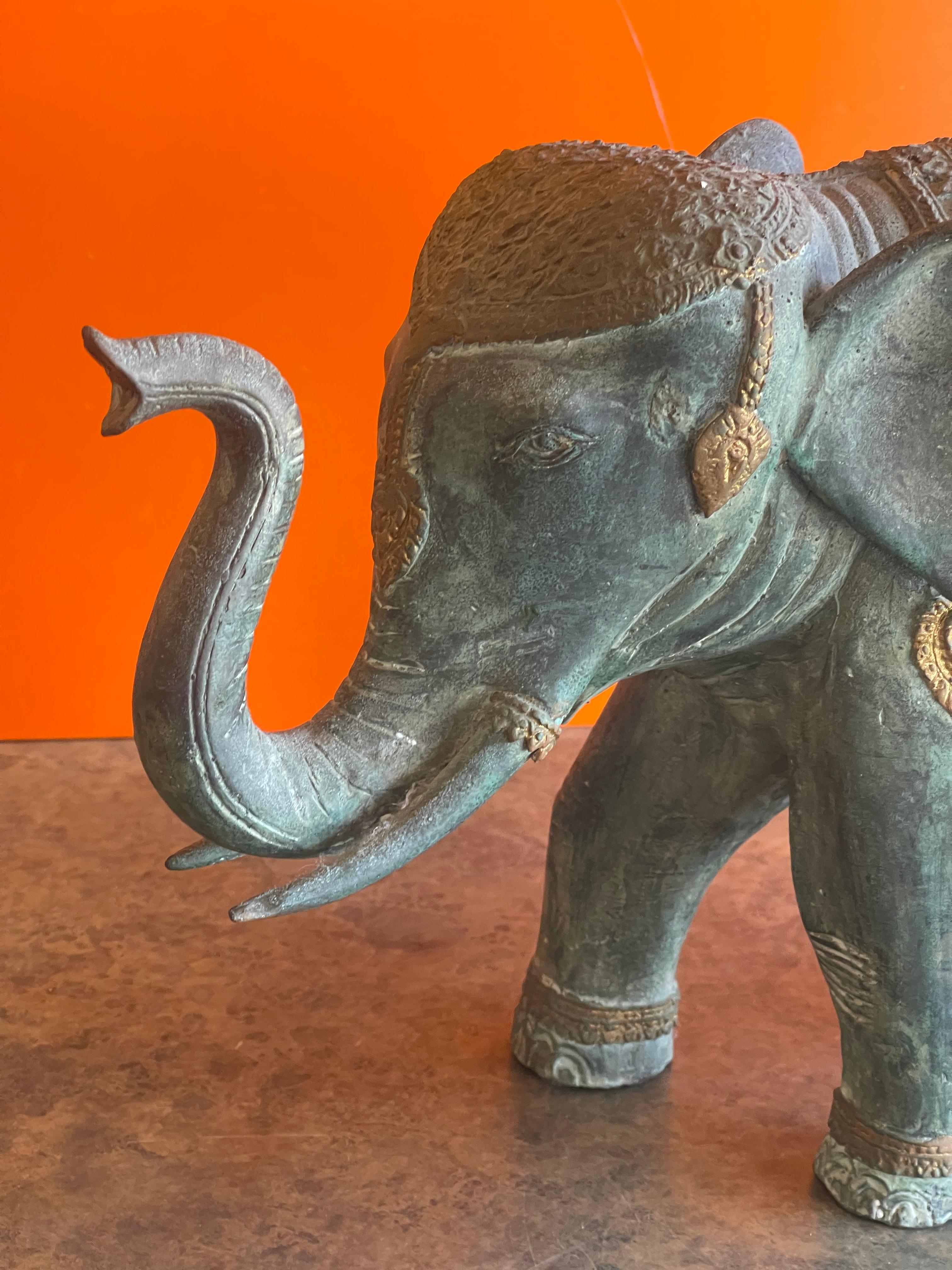 Decorated Indian Elephant Bronze Sculpture 4