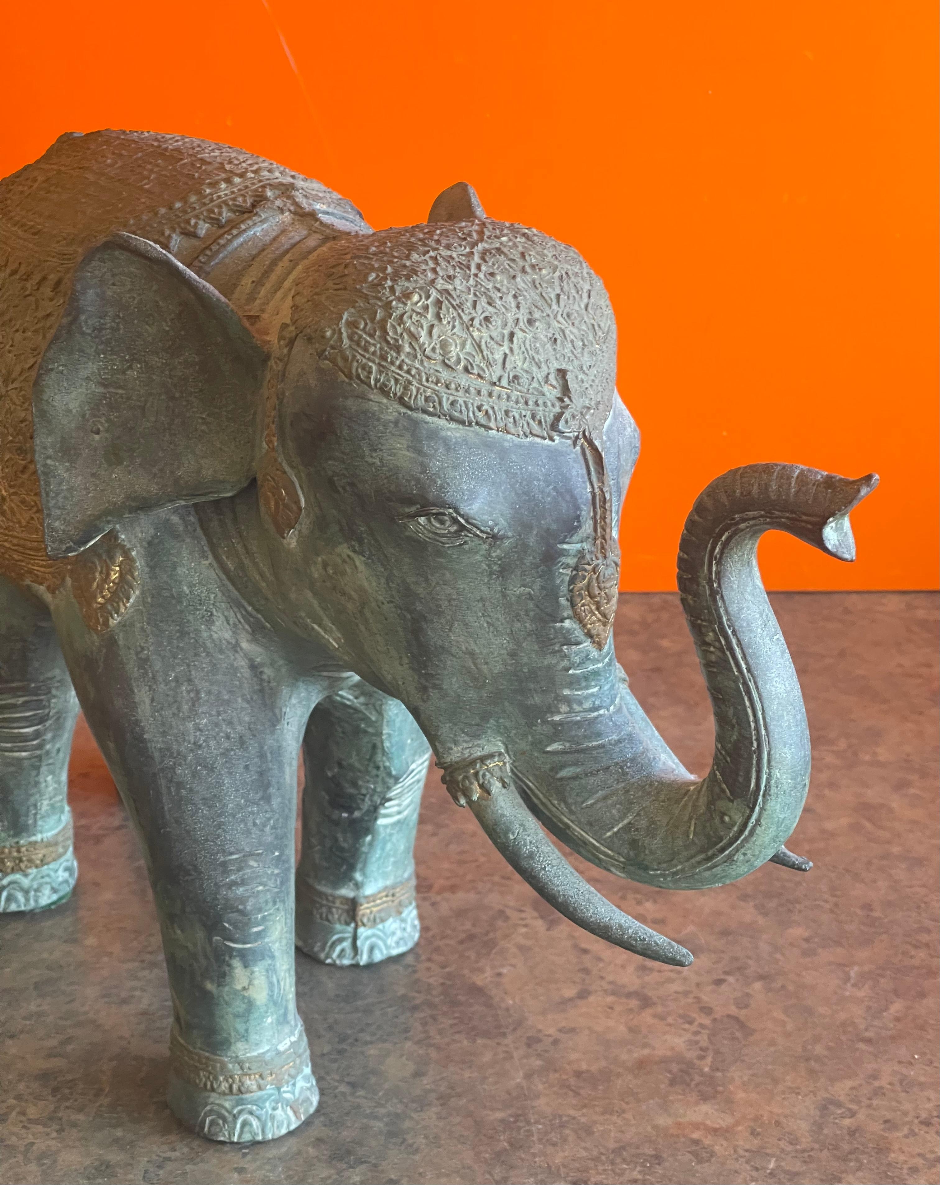 Decorated Indian Elephant Bronze Sculpture 5