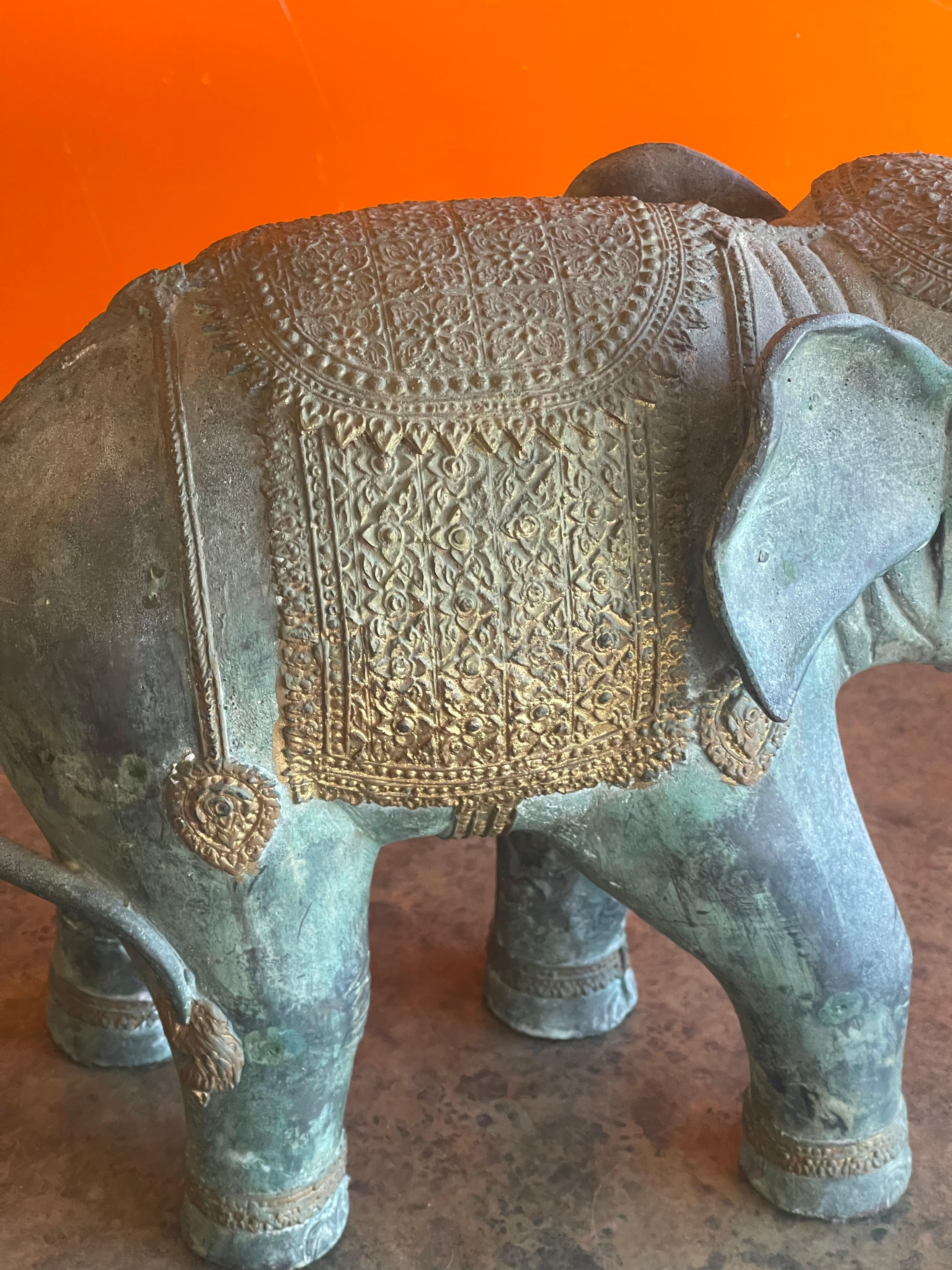 Decorated Indian Elephant Bronze Sculpture 6