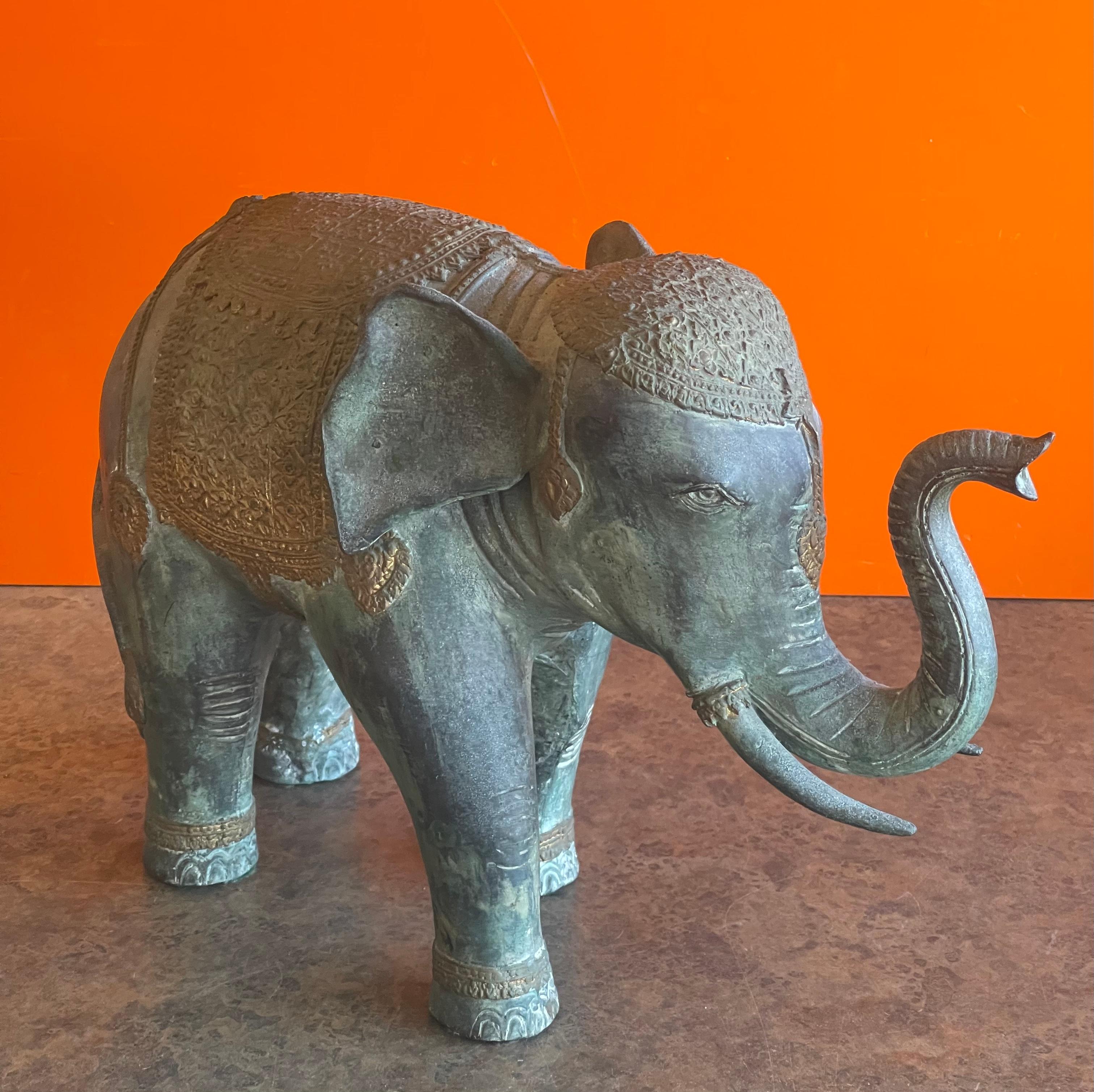 Decorated Indian Elephant Bronze Sculpture 7