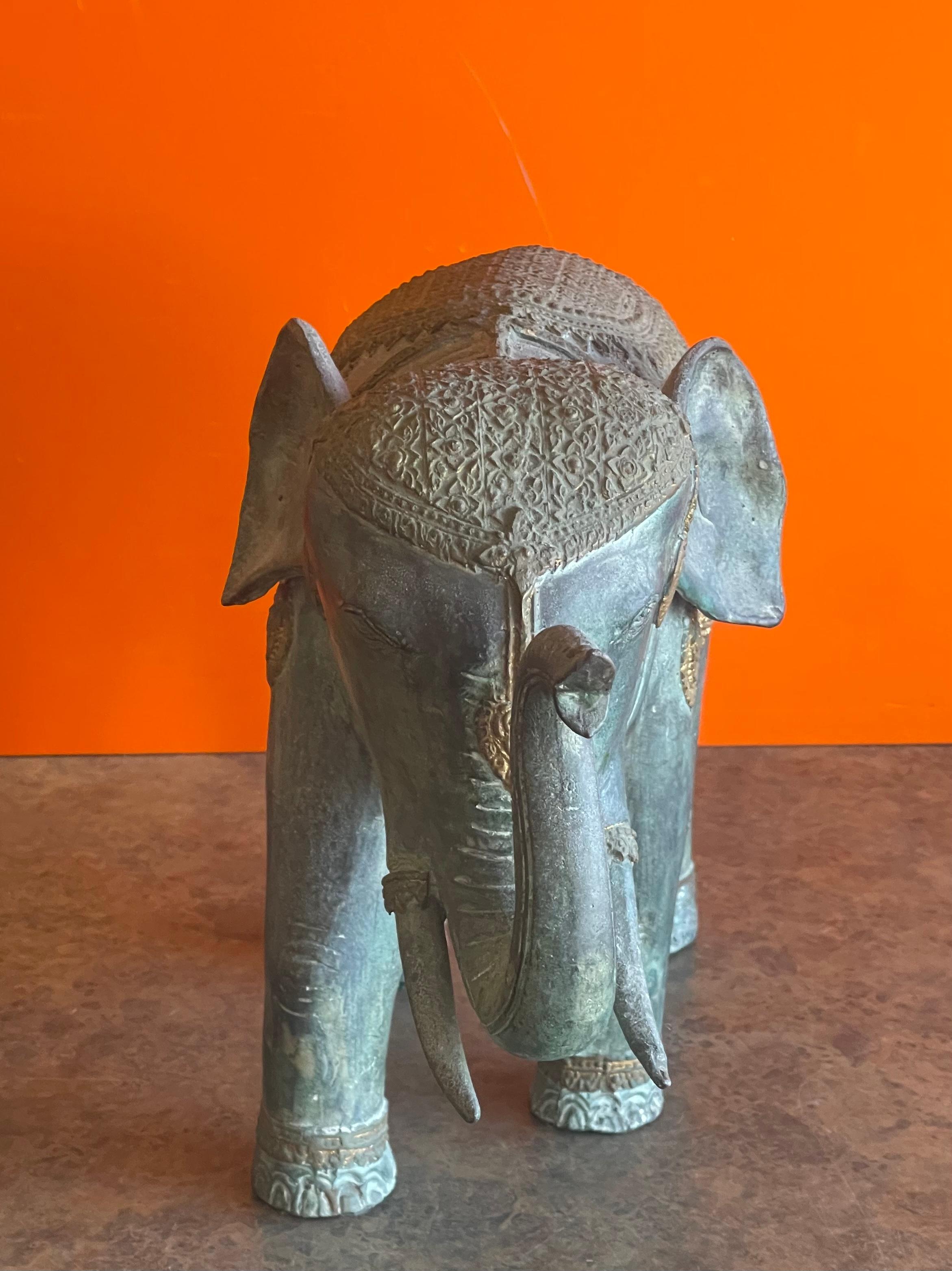Decorated Indian Elephant Bronze Sculpture 1