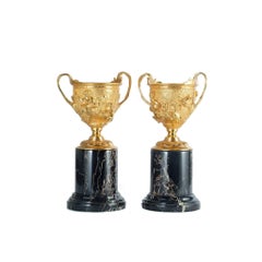 Hercules Satin brass cup with black marble base