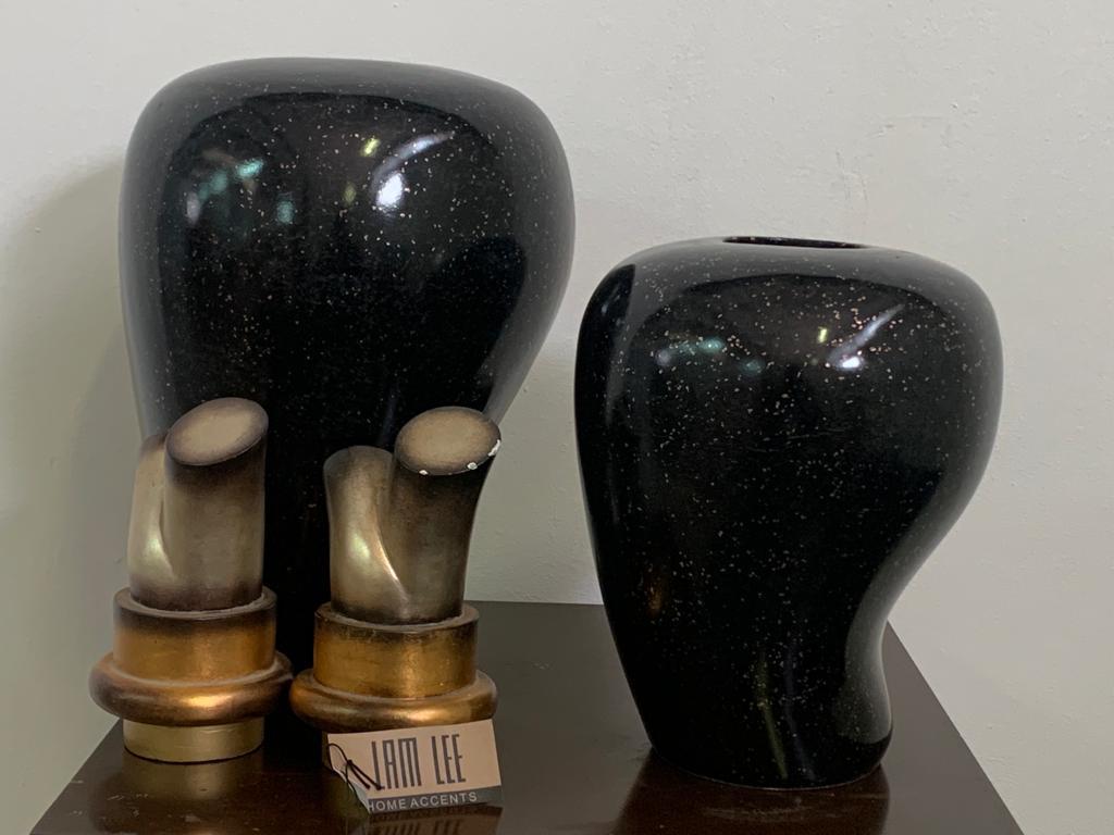 Resin Decorated Vases from Lam Lee Group, 1980s, Set of 2 For Sale