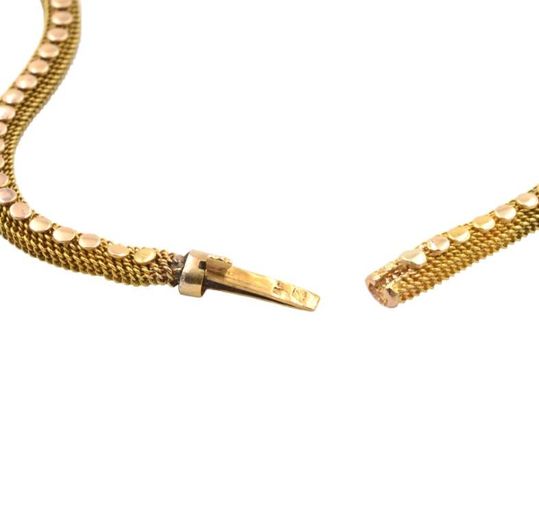 Women's or Men's Decorated Victorian Chain in 18 Karat Gold For Sale