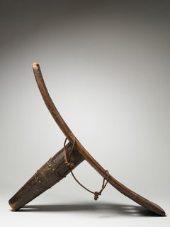 Decorated Wooden Backrest Sculptured in One Piece