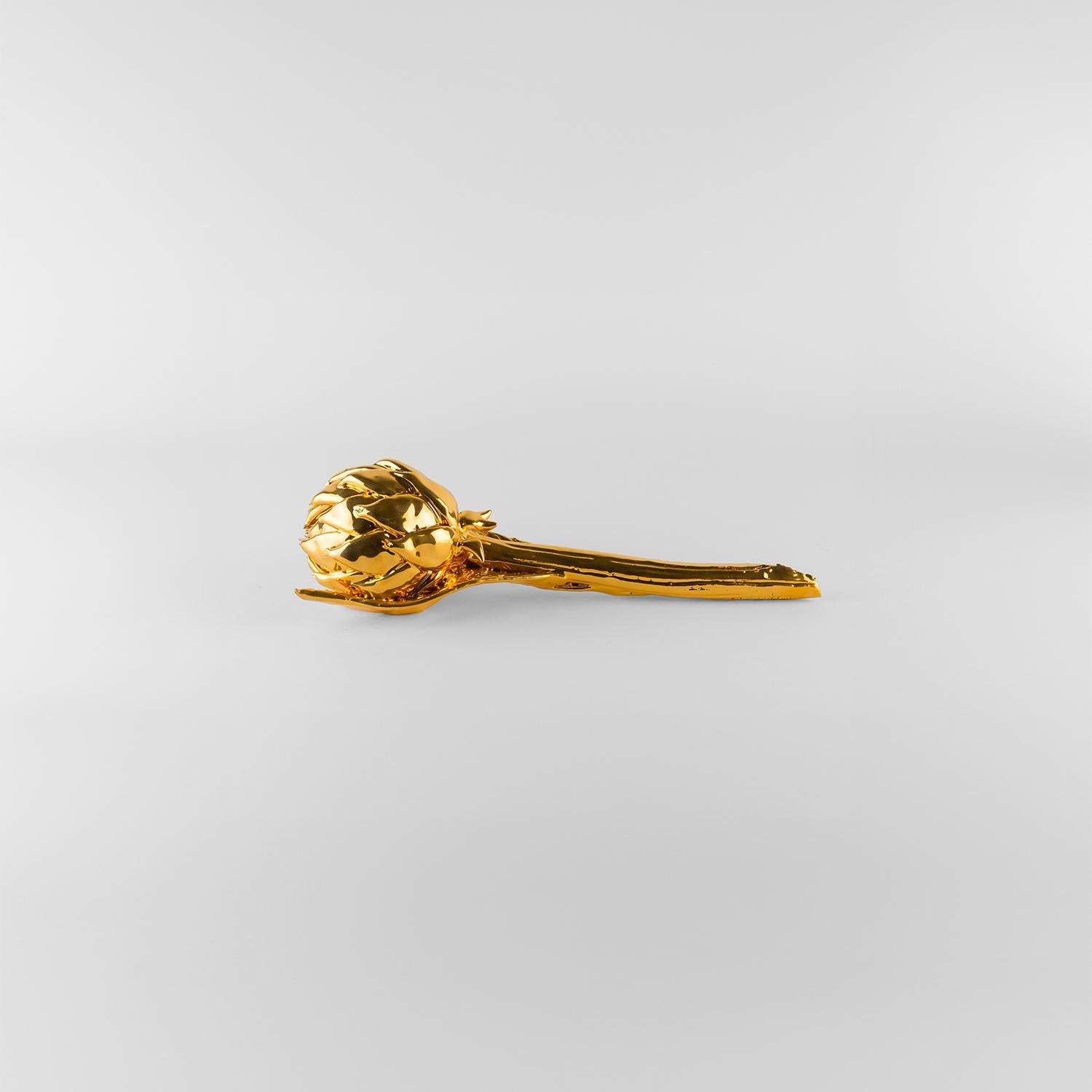 Contemporary Decoration artichoke ceramic. Centerpiece. Nature. Handmade in Italy. 3 pieces For Sale