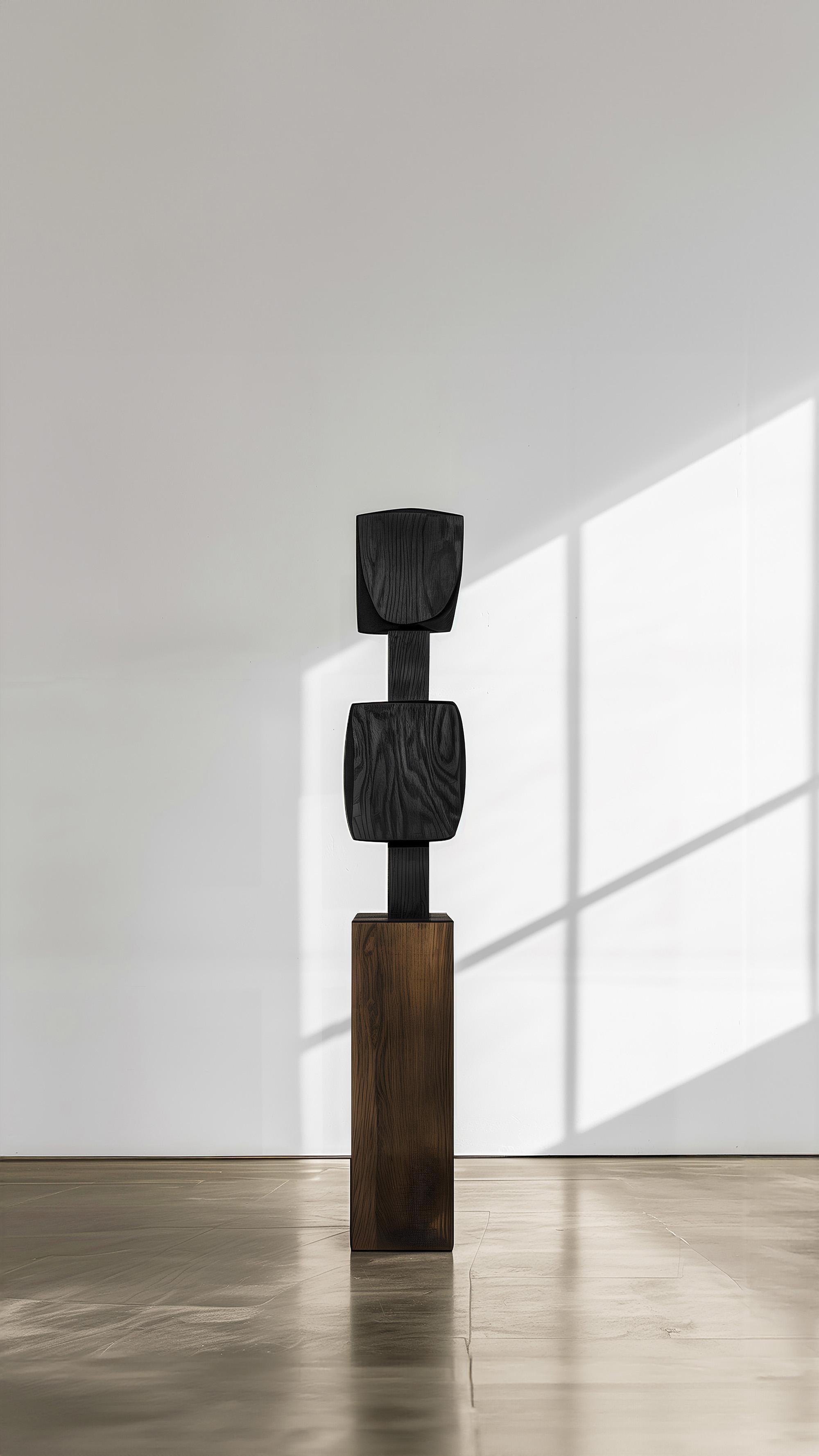 Mid-Century Modern Decoration Modern Art Abstract Solid Wood Unseen Force No39 by NONO For Sale