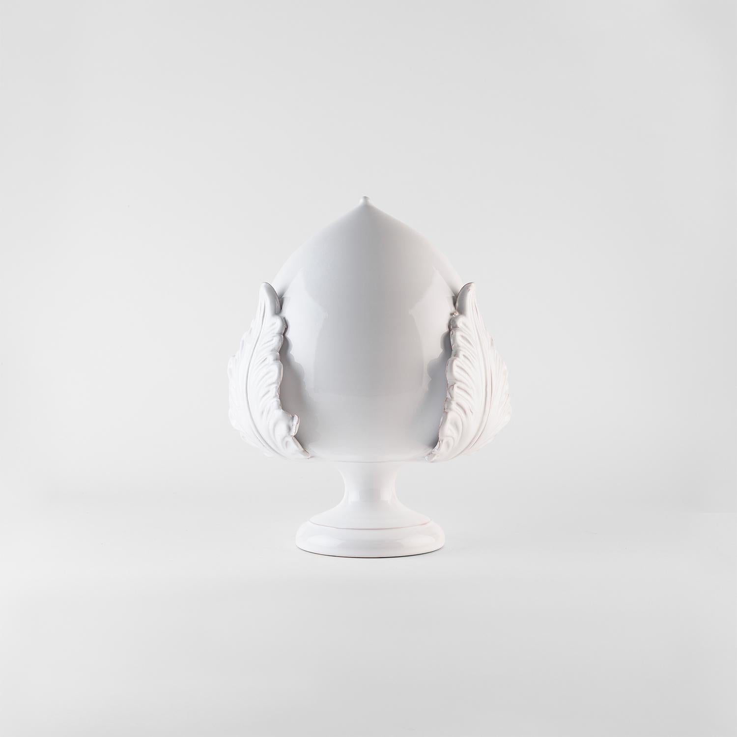 Hand-Crafted Decoration PUMO10'' ceramic. Centerpiece. Sculpture. Handmade in Italy. 3 pieces For Sale