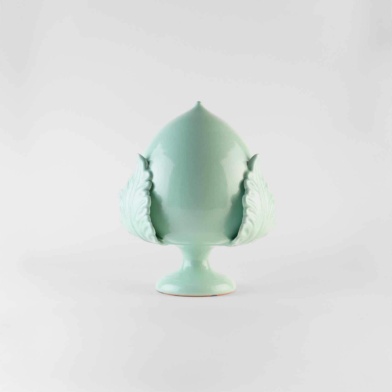 Ceramic Decoration PUMO16'' ceramic. Centerpiece. Sculpture. Handmade in Italy. 5 pieces For Sale