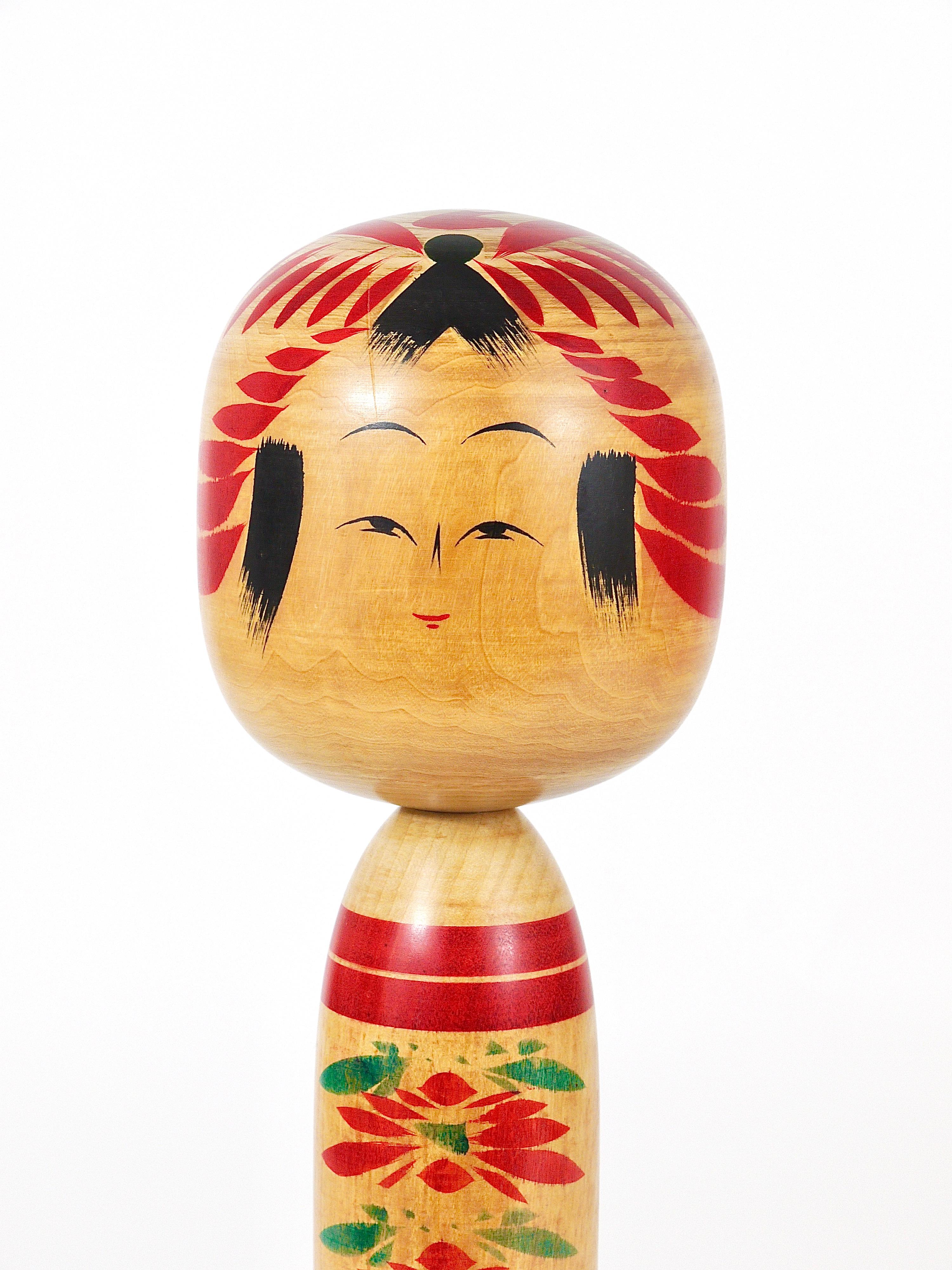 Dekorative Togatta Kokeshi-Doll-Skulptur aus Nordjapan, handbemalt (Edo) im Angebot