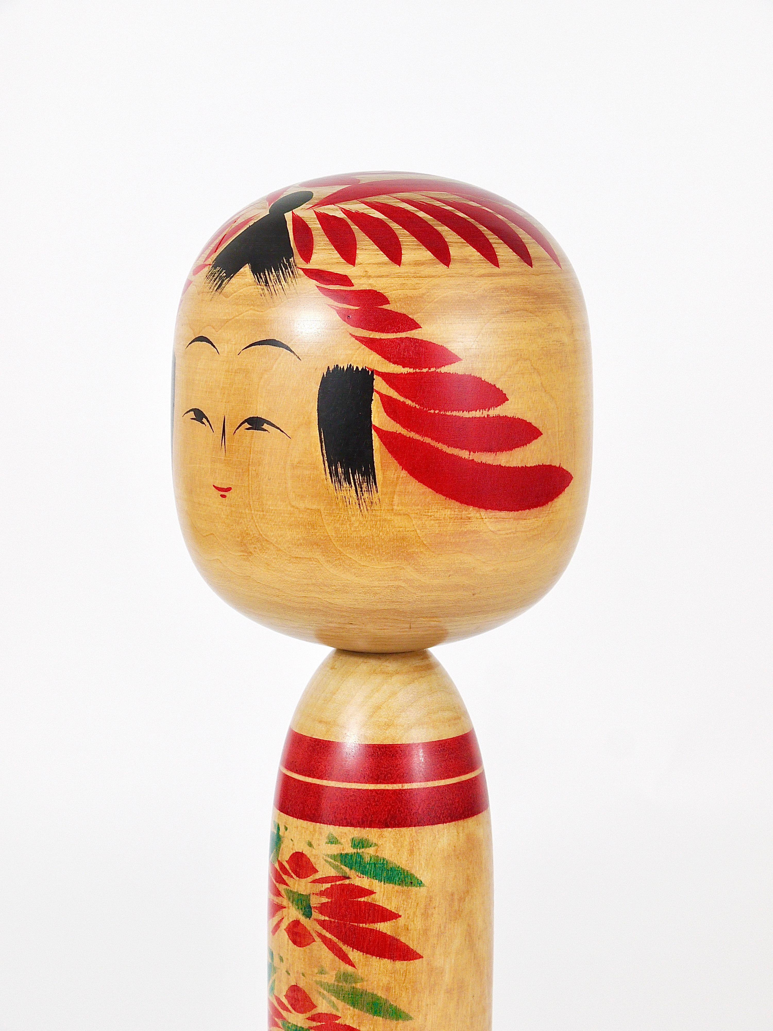 Dekorative Togatta Kokeshi-Doll-Skulptur aus Nordjapan, handbemalt (Japanisch) im Angebot
