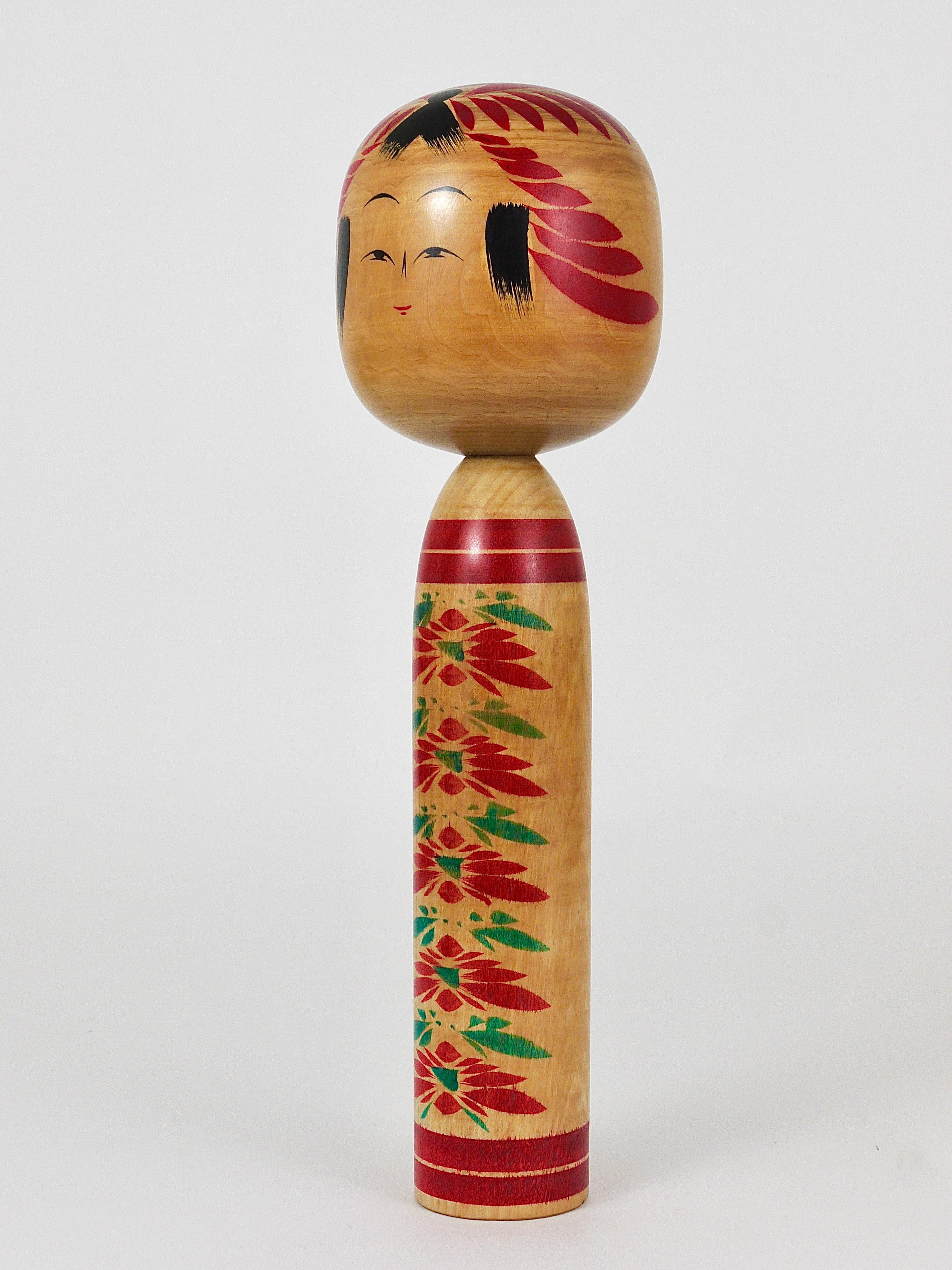 Dekorative Togatta Kokeshi-Doll-Skulptur aus Nordjapan, handbemalt (20. Jahrhundert) im Angebot