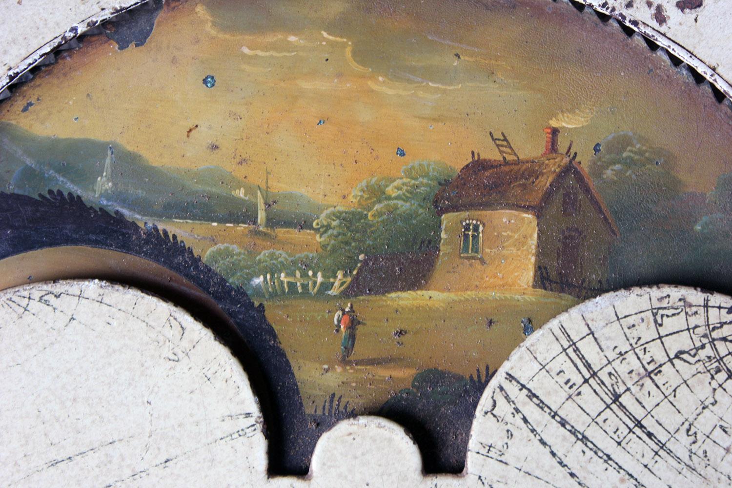 Decorative 18th Century Moon Phase Painted Longcase Clock Dial, circa 1780-1790 3