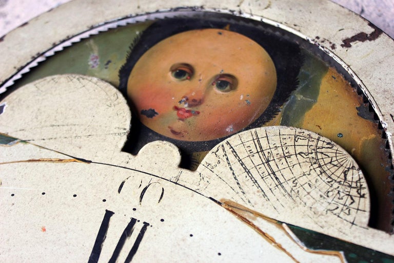 Decorative 18th Century Moon Phase Painted Longcase Clock Dial, circa ...