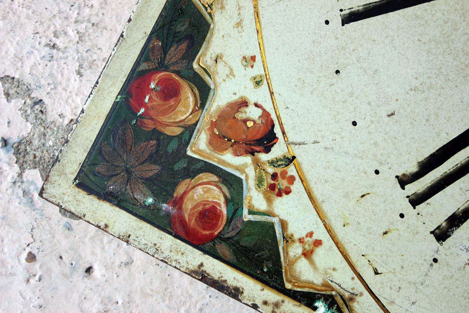 Sheet Metal Decorative 18th Century Moon Phase Painted Longcase Clock Dial, circa 1780-1790