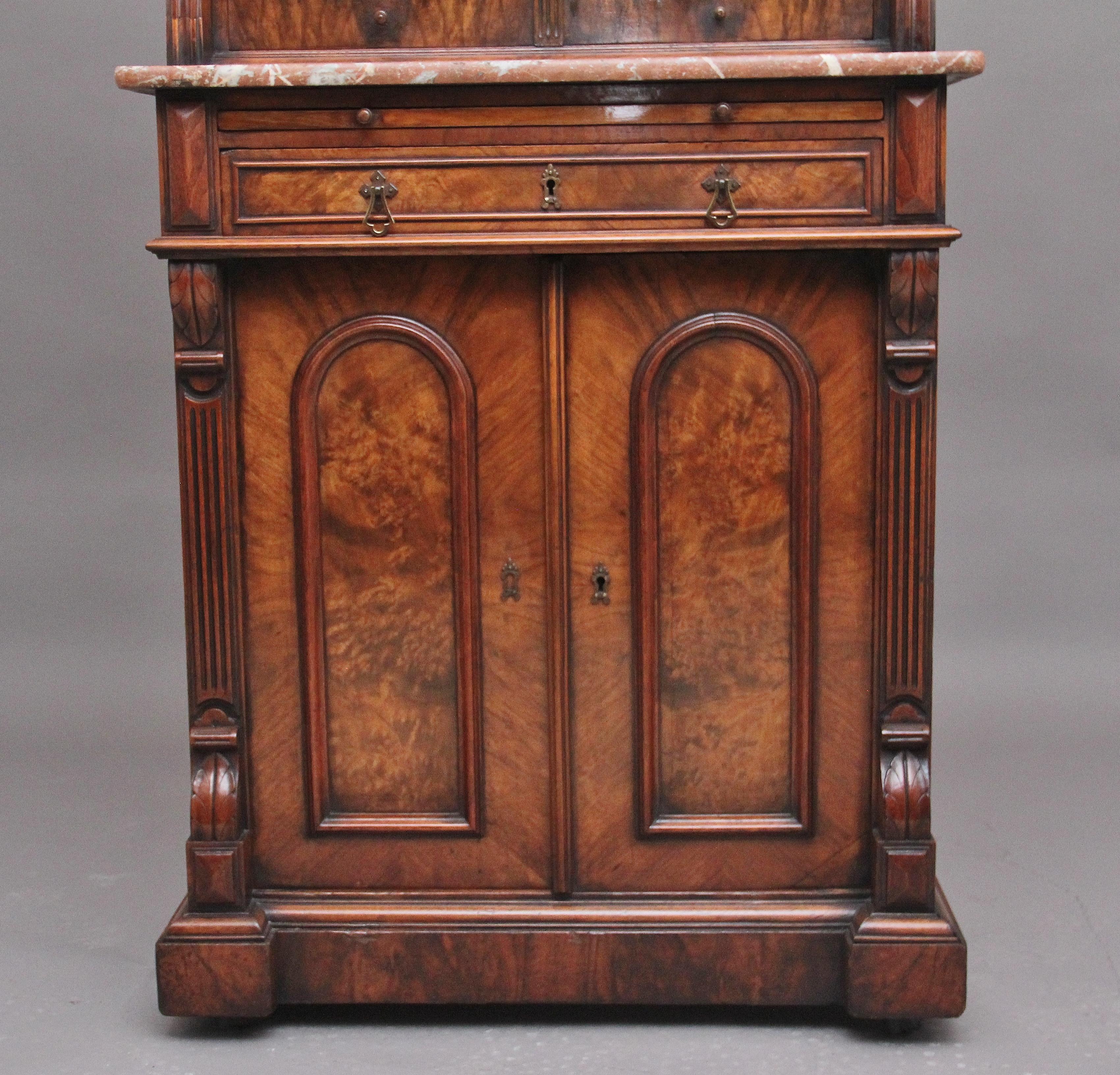 Decorative 19th Century Burr Walnut Dentist Cabinet For Sale 3