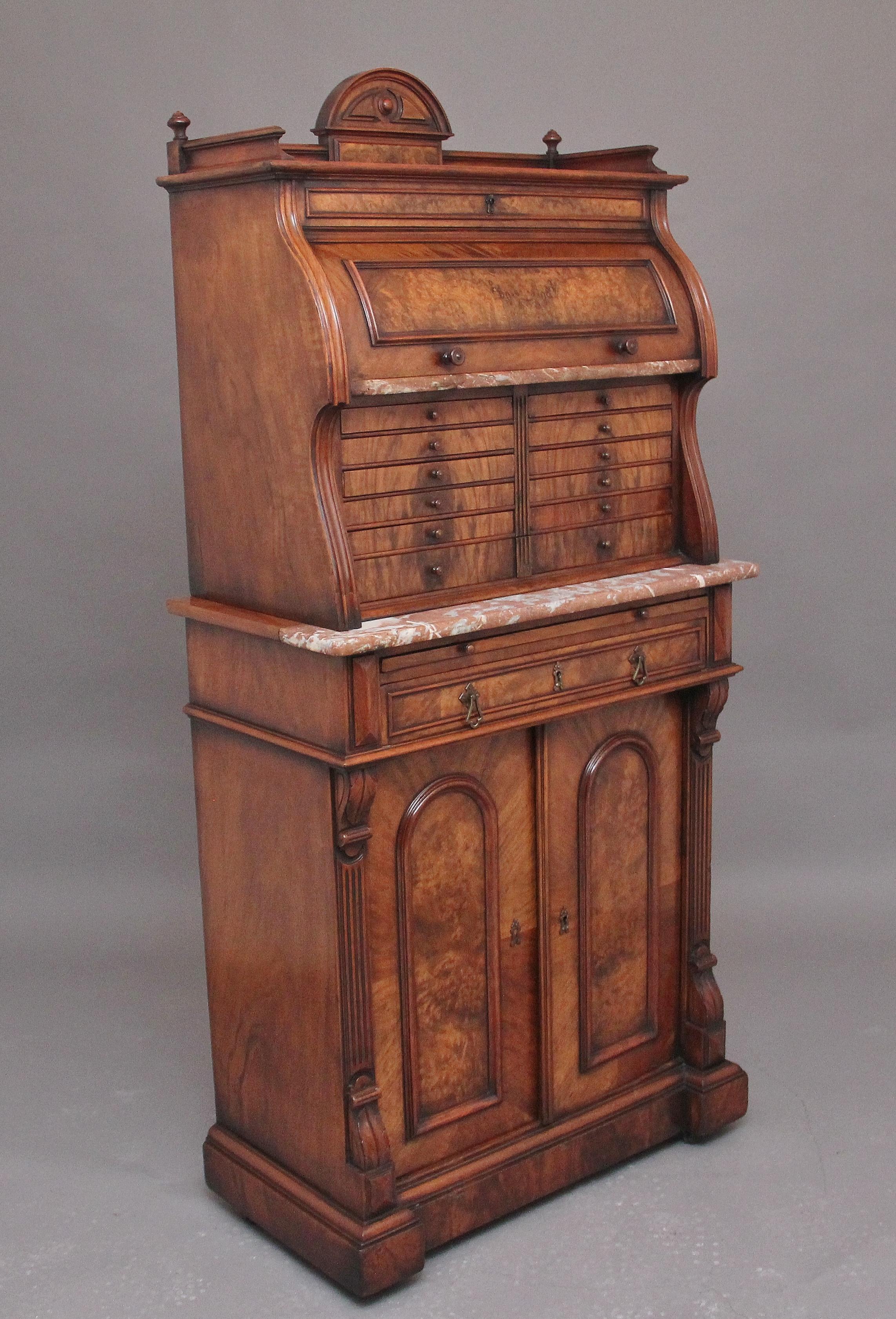 Decorative 19th Century Burr Walnut Dentist Cabinet For Sale 5