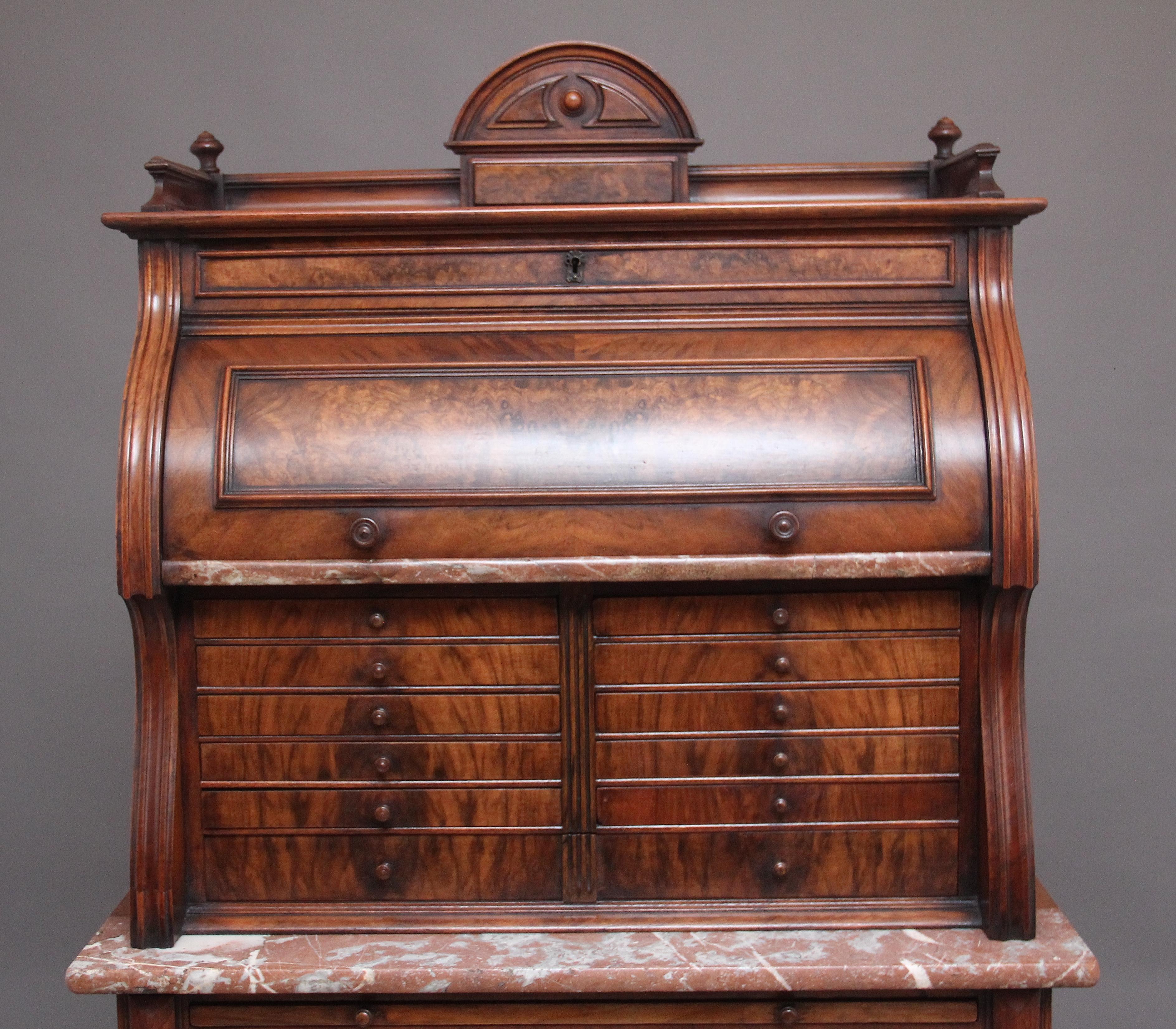 American Decorative 19th Century Burr Walnut Dentist Cabinet For Sale