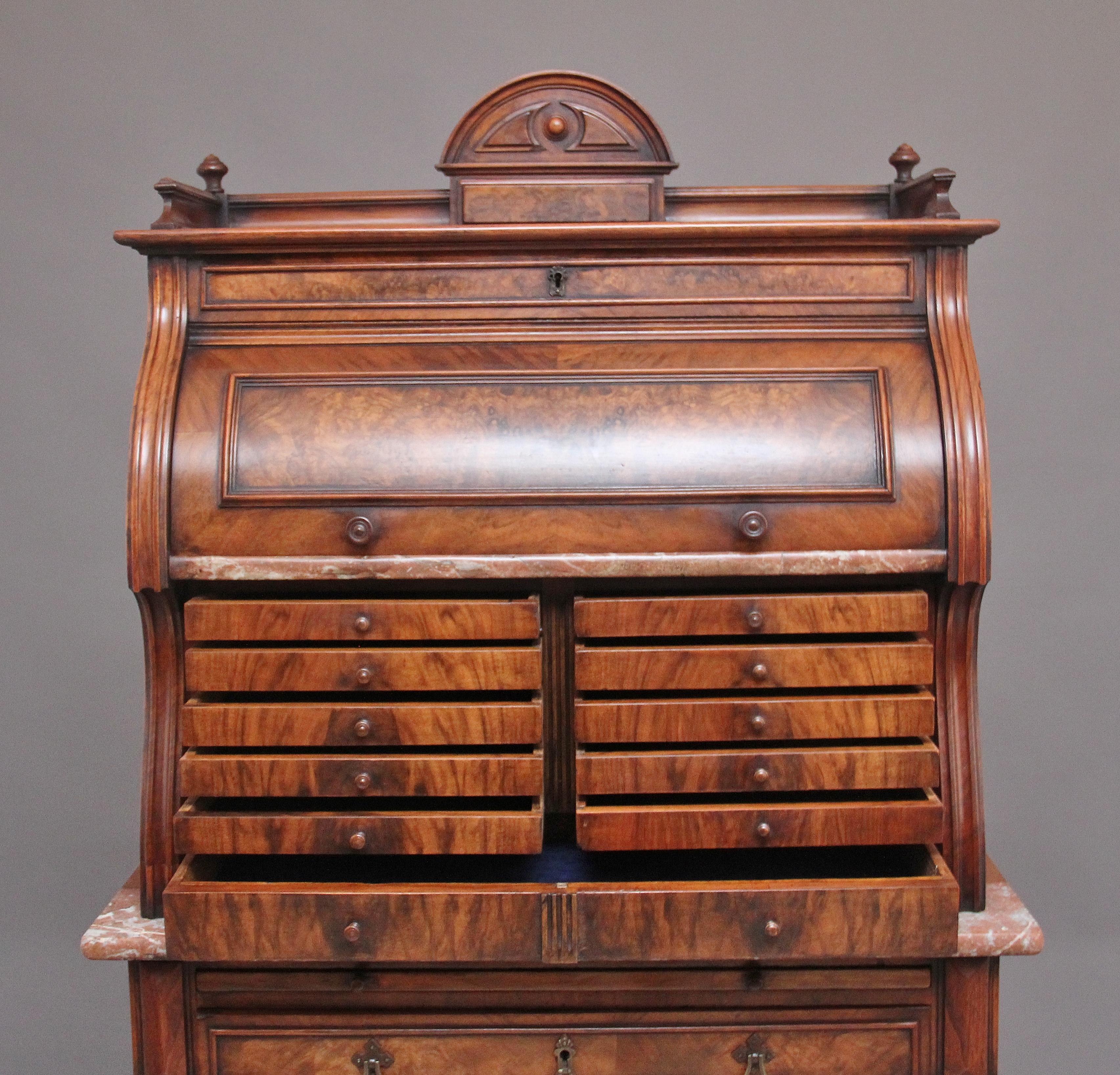 Decorative 19th Century Burr Walnut Dentist Cabinet In Good Condition For Sale In Martlesham, GB