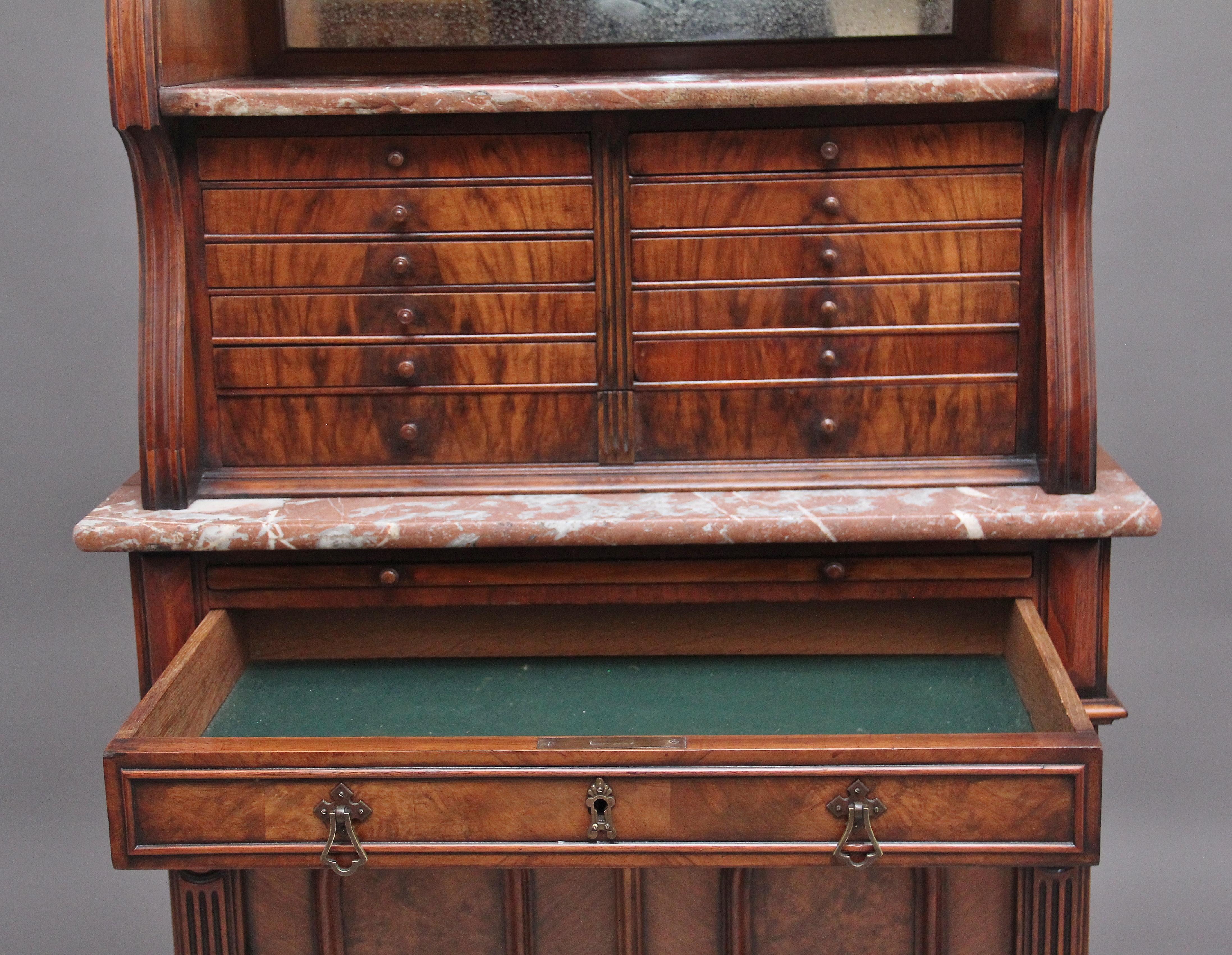 Decorative 19th Century Burr Walnut Dentist Cabinet For Sale 2