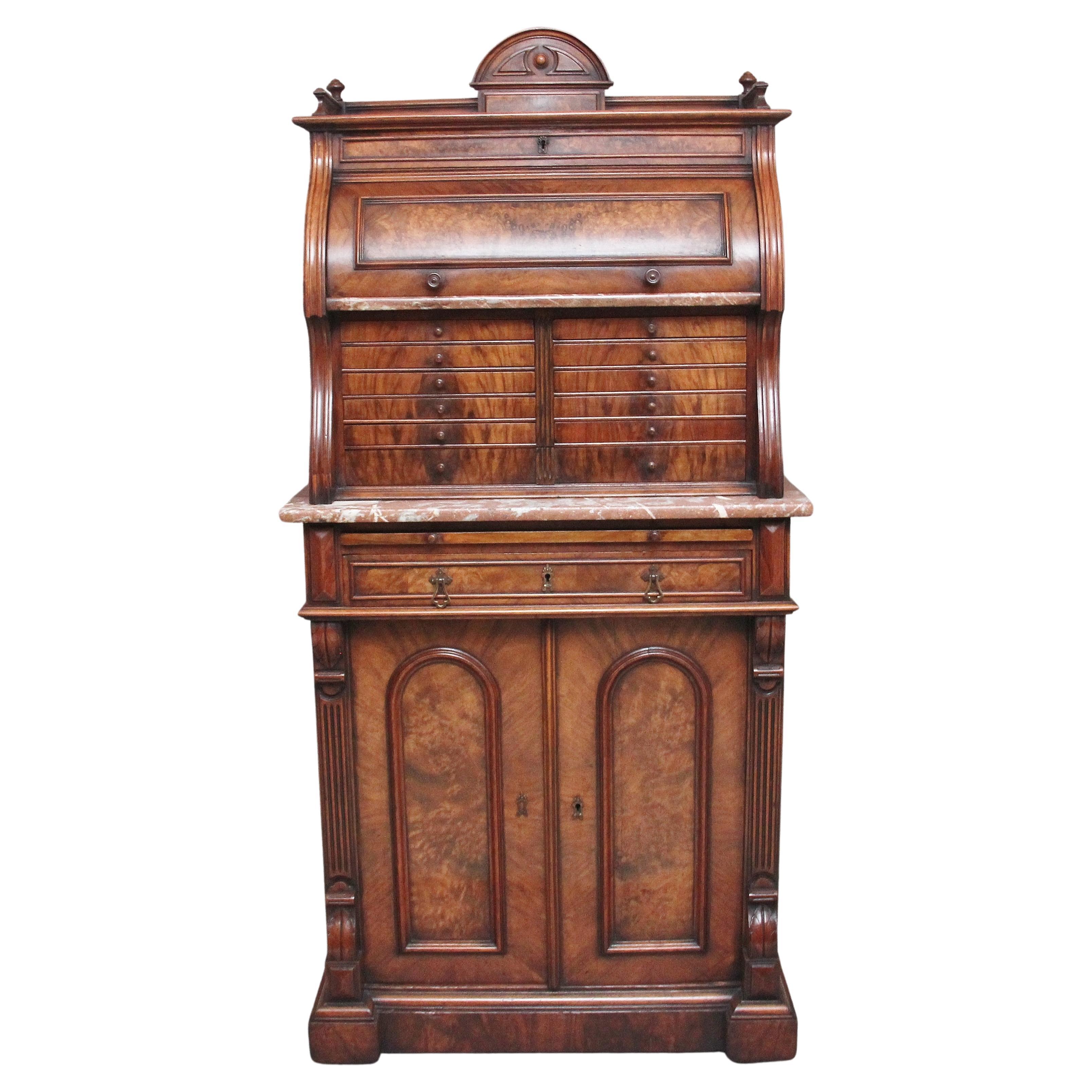 Decorative 19th Century Burr Walnut Dentist Cabinet