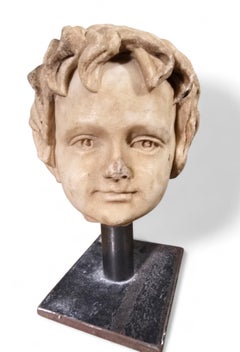 Decorative 19th-Century Marble HEAD of a Child