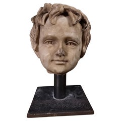 Decorative 19th-Century Marble HEAD of a Child