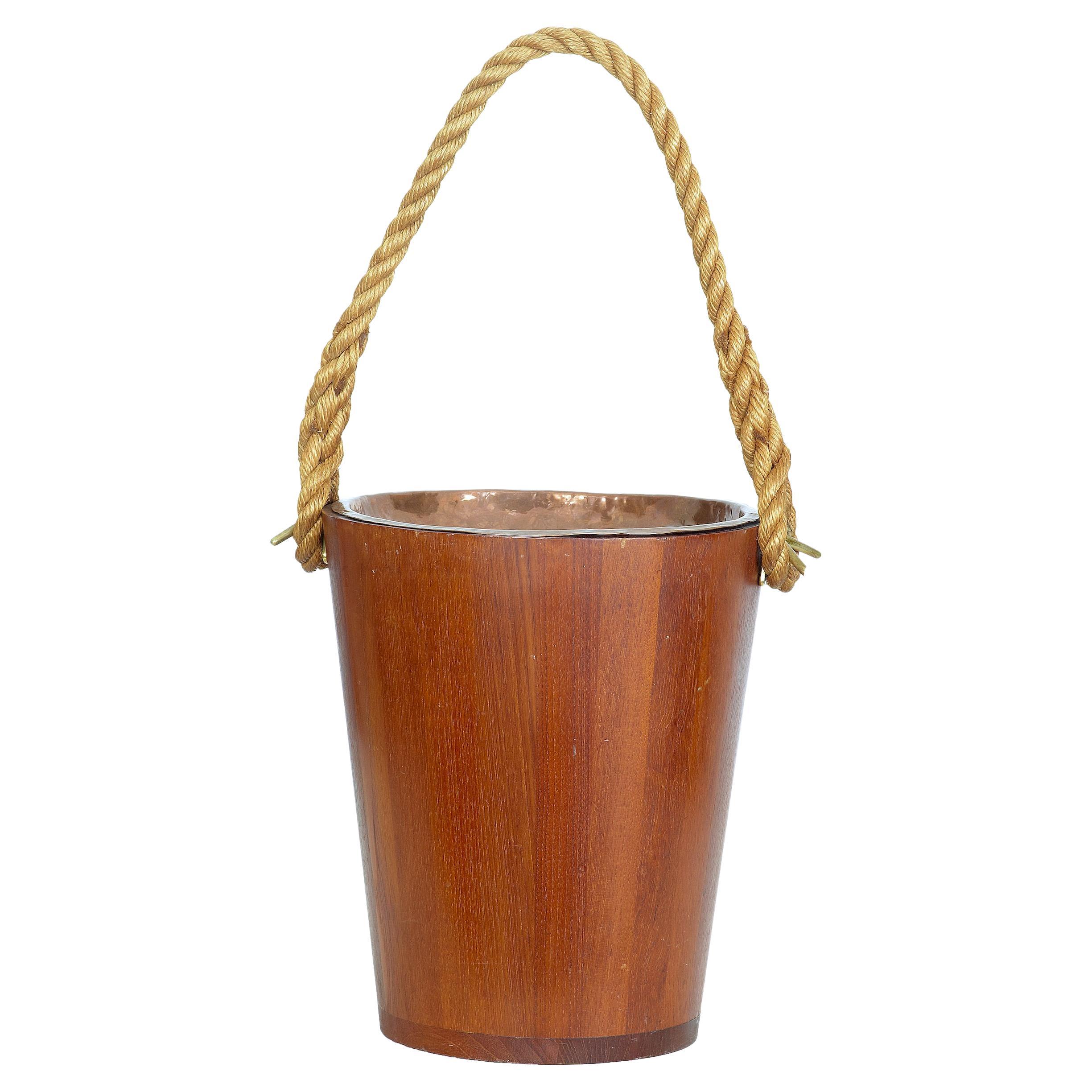 Murano Glass Cooler Bucket with Brass Handle at 1stDibs